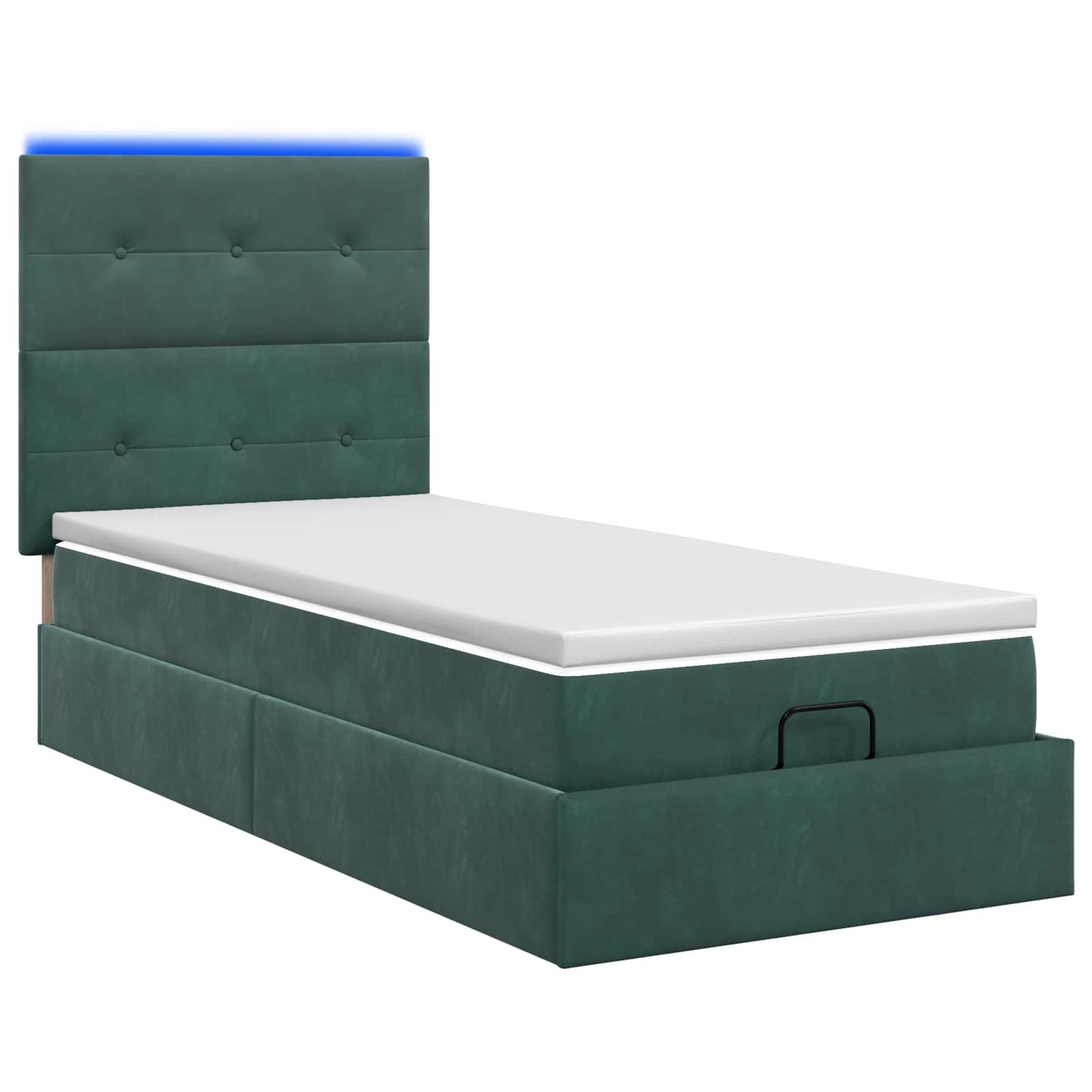 Ottoman Bed met Matrassen en LED Donkergroen 90 x 190 cm is nu te koop bij PeponiXL, paradijselijk wonen!