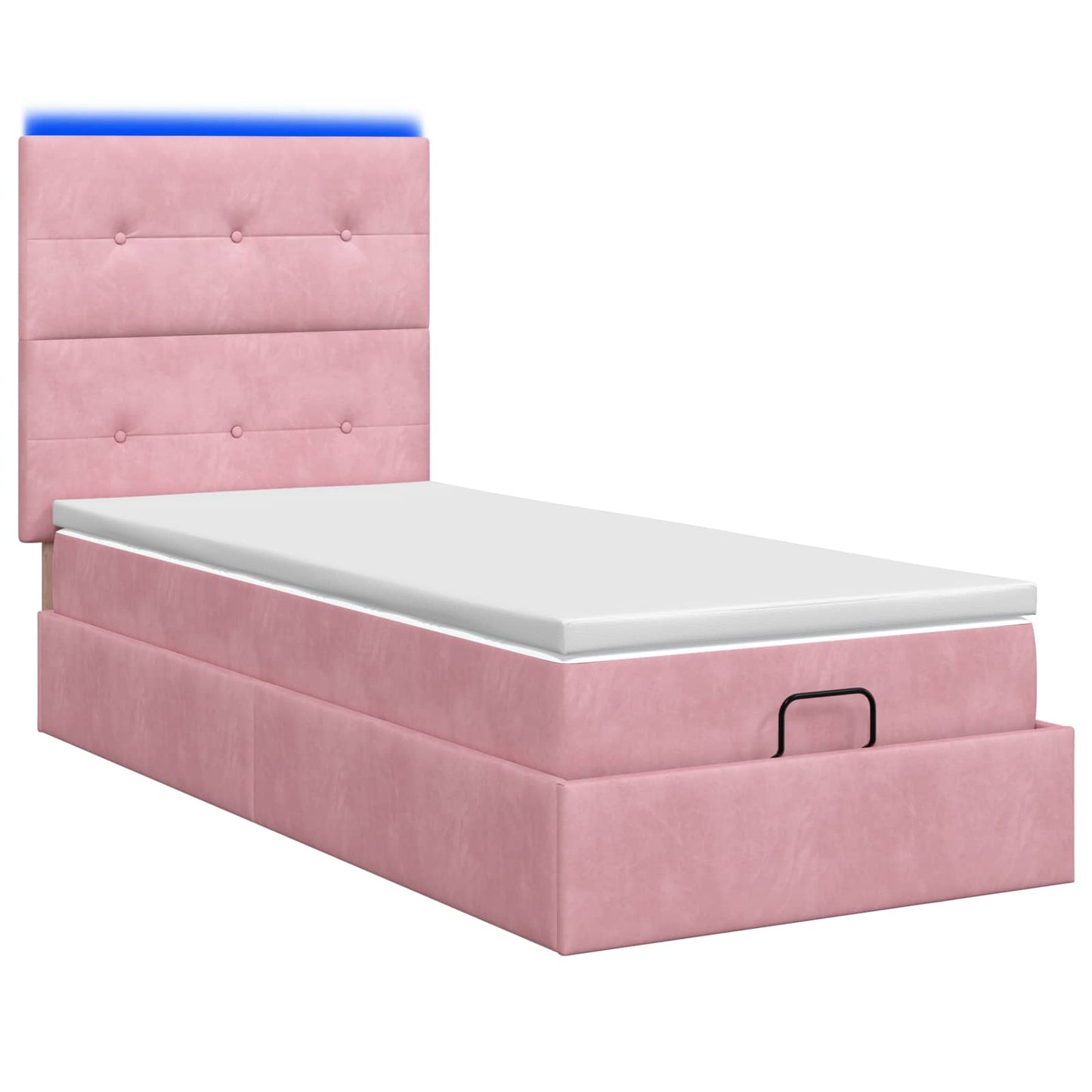 Ottoman Bed met Matrassen en LED Roze 90 x 190 cm fluweel is nu te koop bij PeponiXL, paradijselijk wonen!