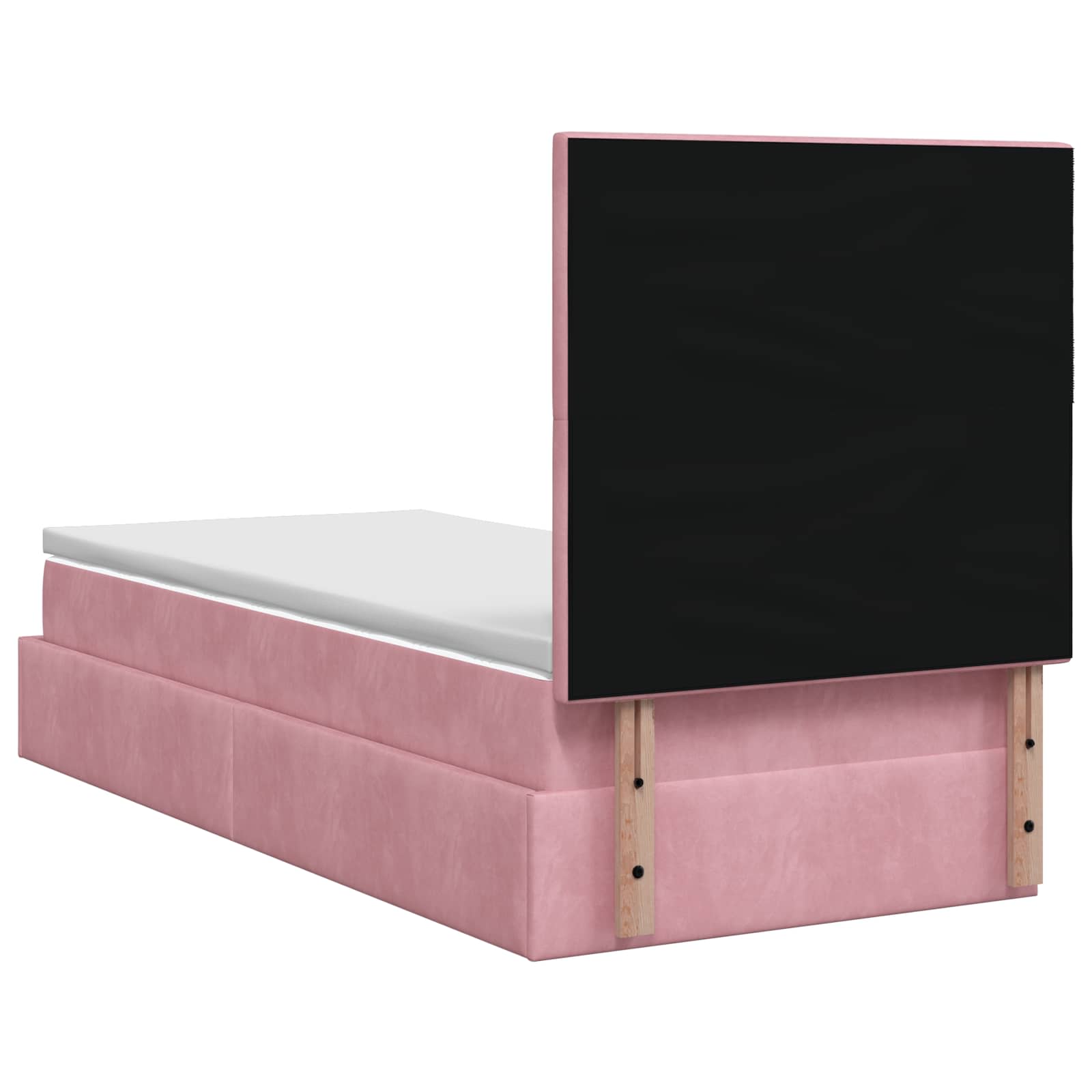 Ottoman Bed met Matrassen en LED Roze 90 x 190 cm fluweel is nu te koop bij PeponiXL, paradijselijk wonen!
