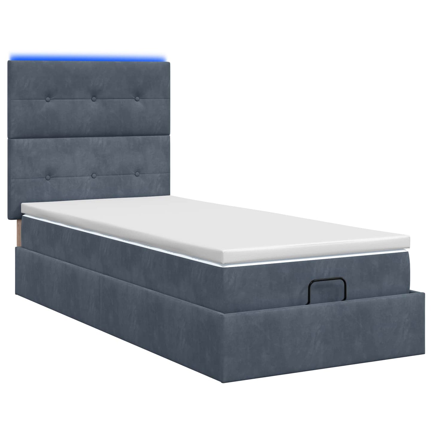 Ottoman Bed met Matrassen en LED Donkergrijs 90 x 200 cm is nu te koop bij PeponiXL, paradijselijk wonen!