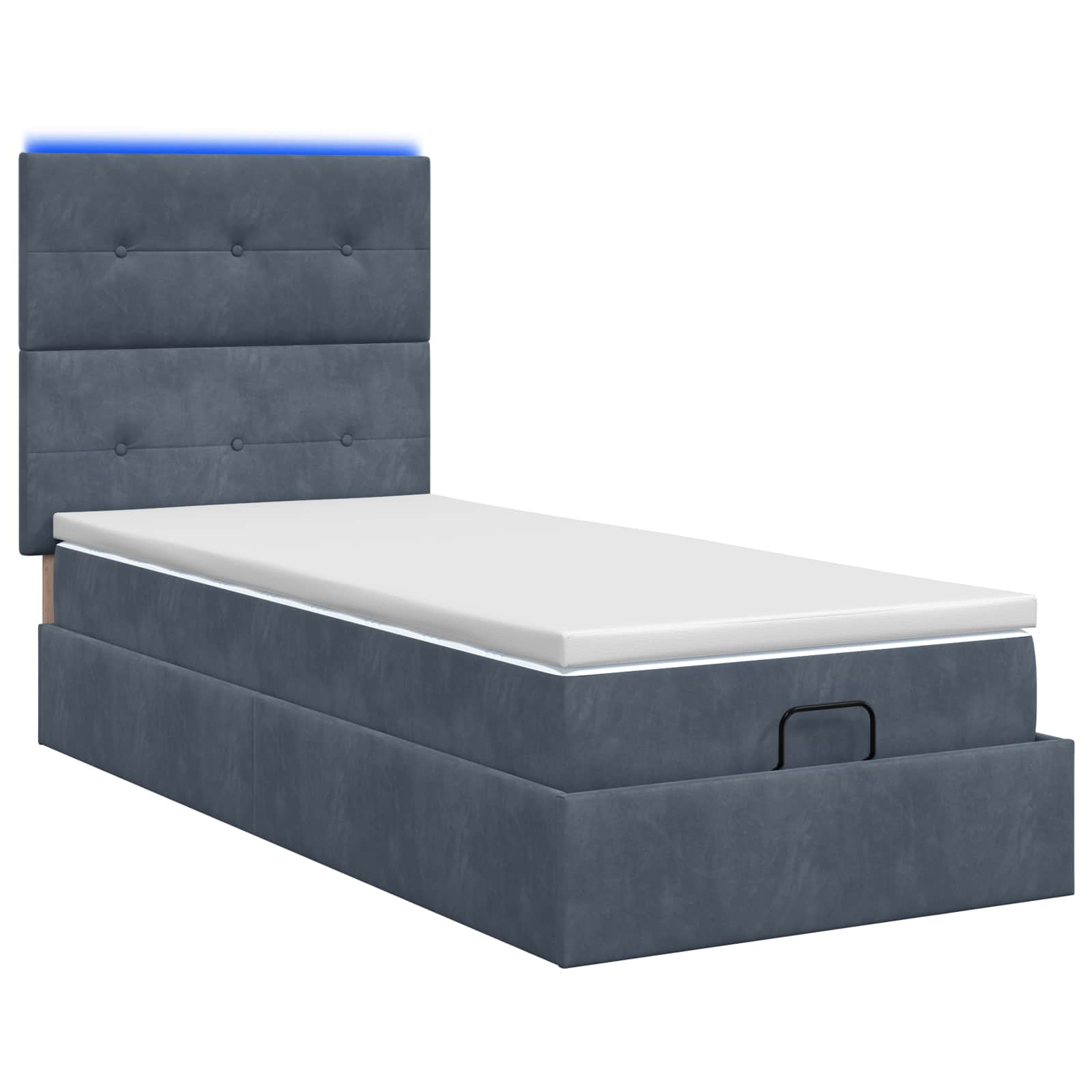Ottoman Bed met Matrassen en LED Donkergrijs 90 x 200 cm is nu te koop bij PeponiXL, paradijselijk wonen!