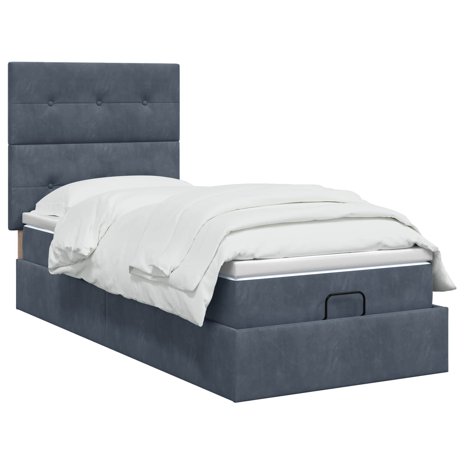 Ottoman Bed met Matrassen en LED Donkergrijs 90 x 200 cm is nu te koop bij PeponiXL, paradijselijk wonen!
