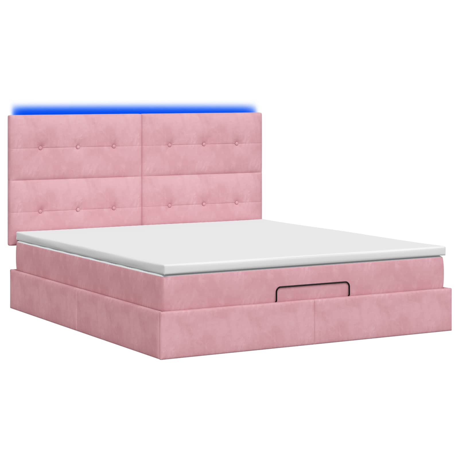 Ottoman Bed met Matrassen en LED Roze 160 x 200 cm fluweel is nu te koop bij PeponiXL, paradijselijk wonen!