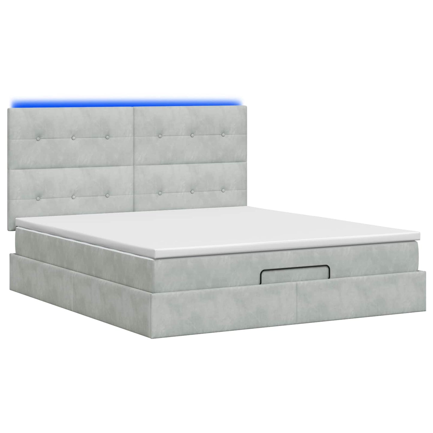 Ottoman Bed met Matrassen en LED Lichtgrijs 180 x 200 cm is nu te koop bij PeponiXL, paradijselijk wonen!