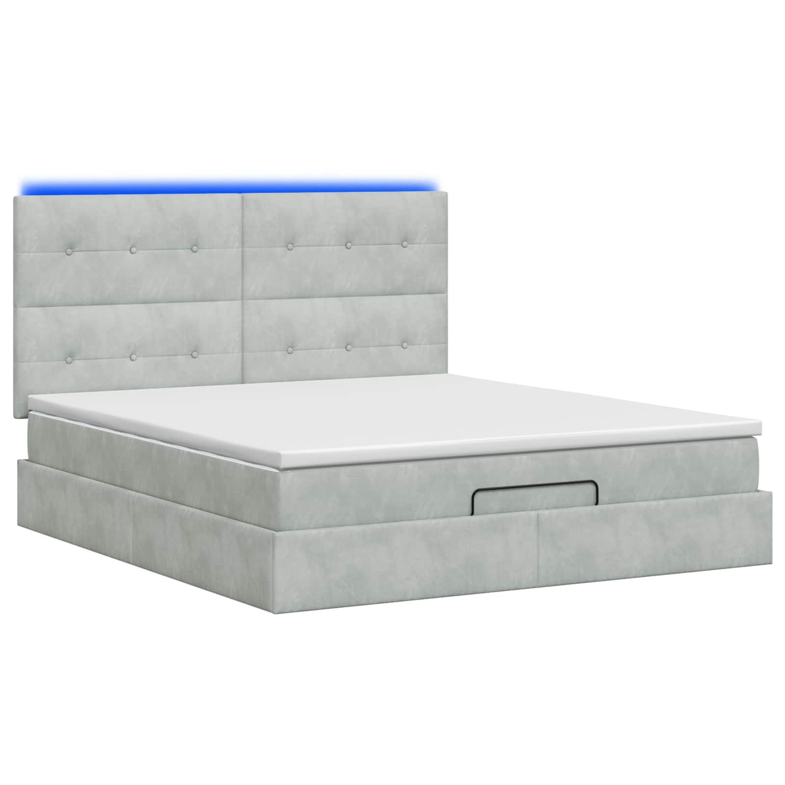 Ottoman Bed met Matrassen en LED Lichtgrijs 180 x 200 cm is nu te koop bij PeponiXL, paradijselijk wonen!