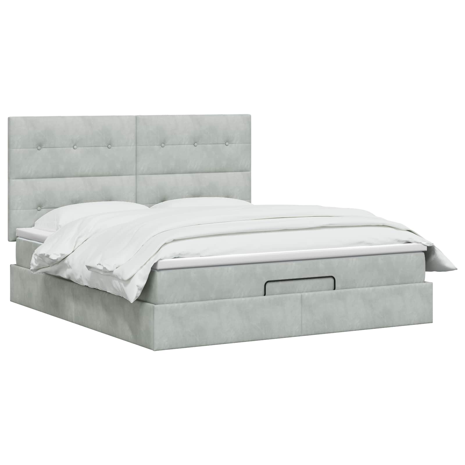 Ottoman Bed met Matrassen en LED Lichtgrijs 180 x 200 cm is nu te koop bij PeponiXL, paradijselijk wonen!