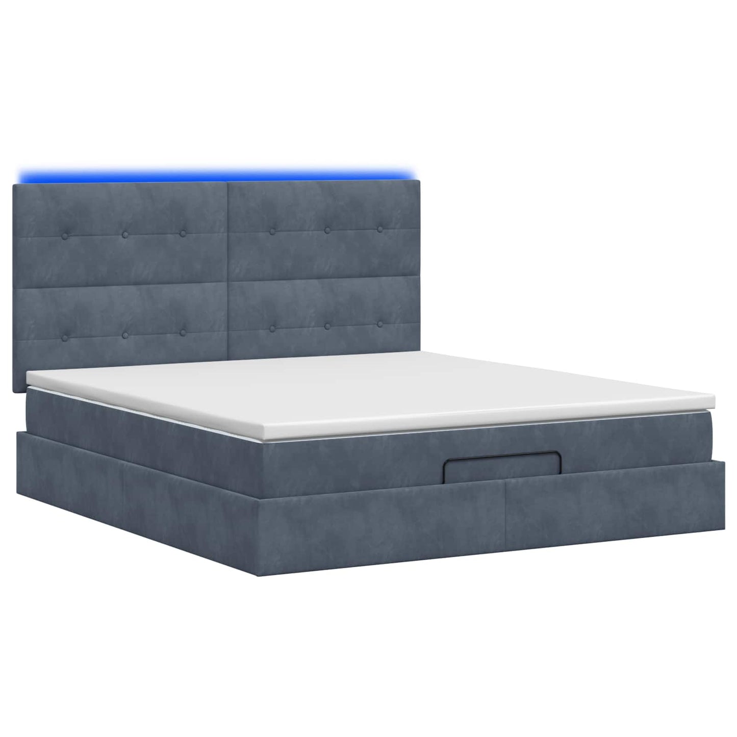 Ottoman Bed met Matrassen en LED Donkergrijs 180 x 200 cm is nu te koop bij PeponiXL, paradijselijk wonen!