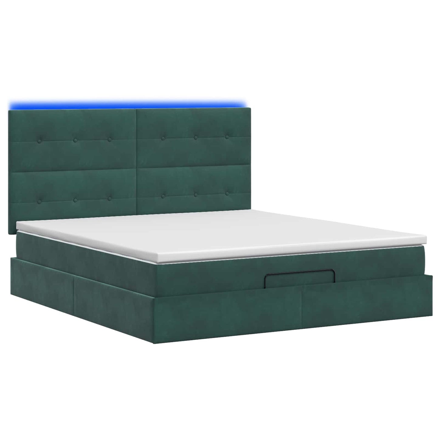 Ottoman Bed met Matrassen en LED Donkergroen 180 x 200 cm is nu te koop bij PeponiXL, paradijselijk wonen!