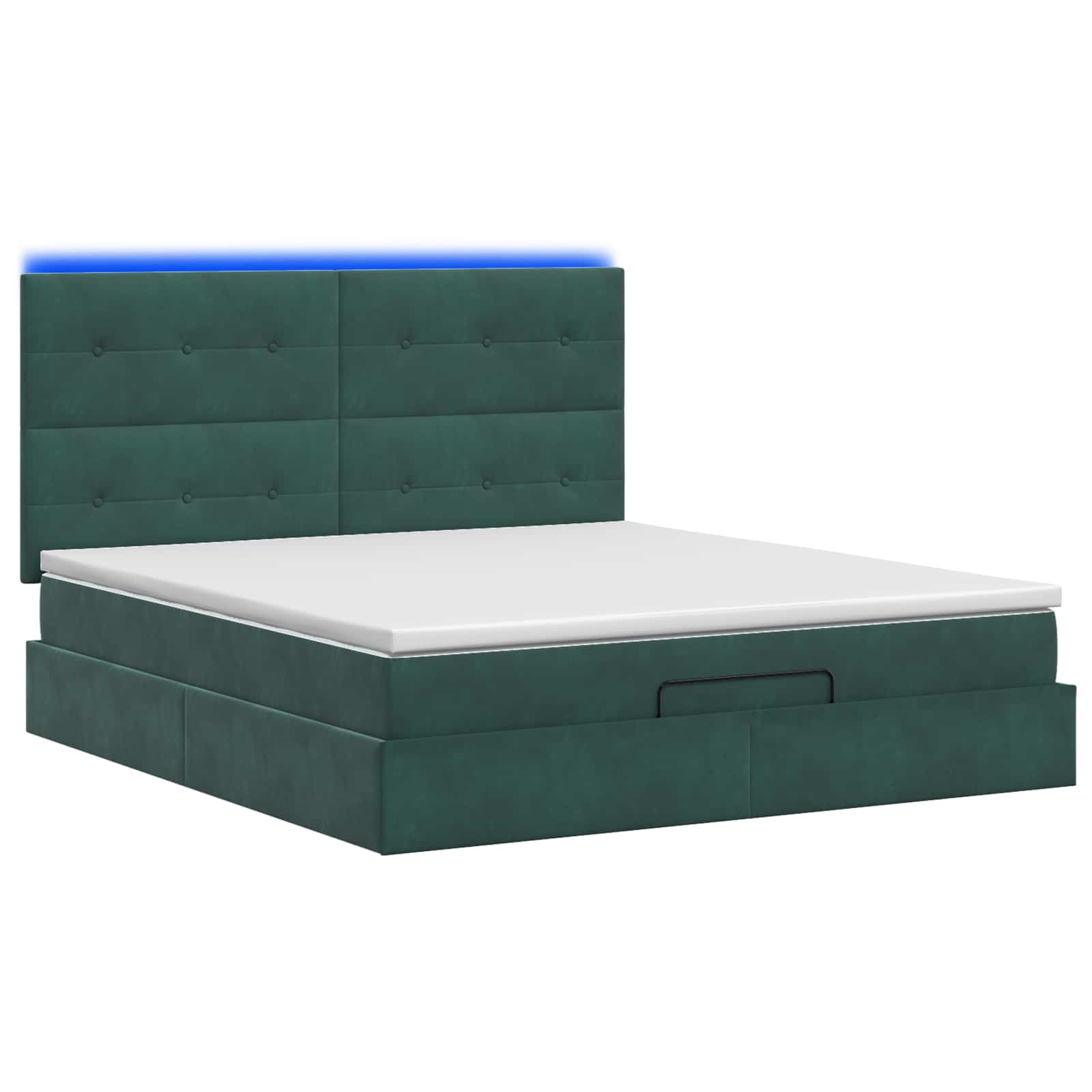 Ottoman Bed met Matrassen en LED Donkergroen 180 x 200 cm is nu te koop bij PeponiXL, paradijselijk wonen!