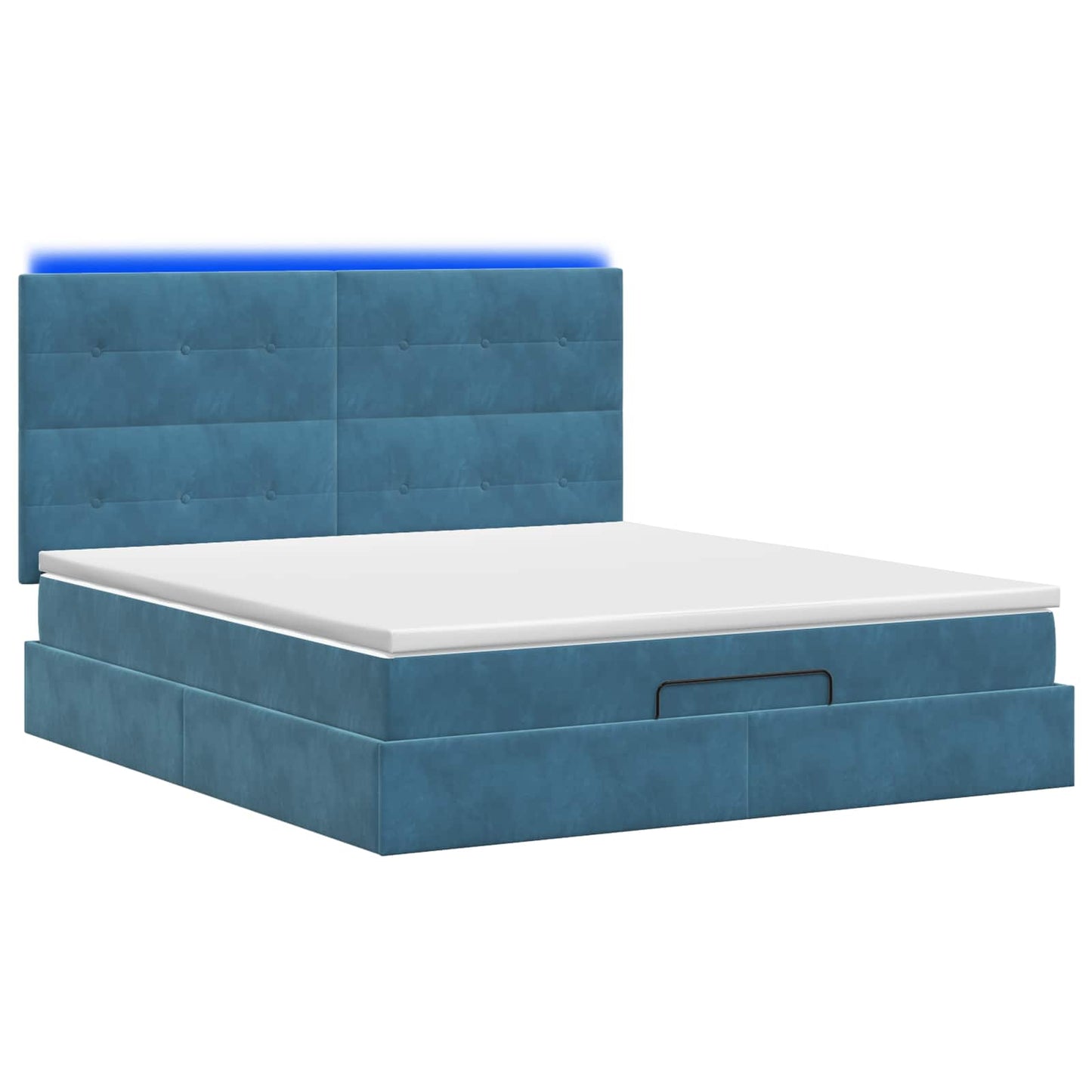 Ottoman Bed met Matrassen en LED Donkerblauw 180 x 200 cm is nu te koop bij PeponiXL, paradijselijk wonen!