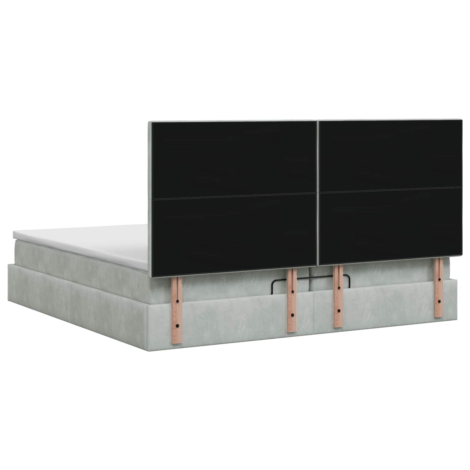 Ottoman Bed met Matrassen en LED Lichtgrijs 200 x 200 cm is nu te koop bij PeponiXL, paradijselijk wonen!