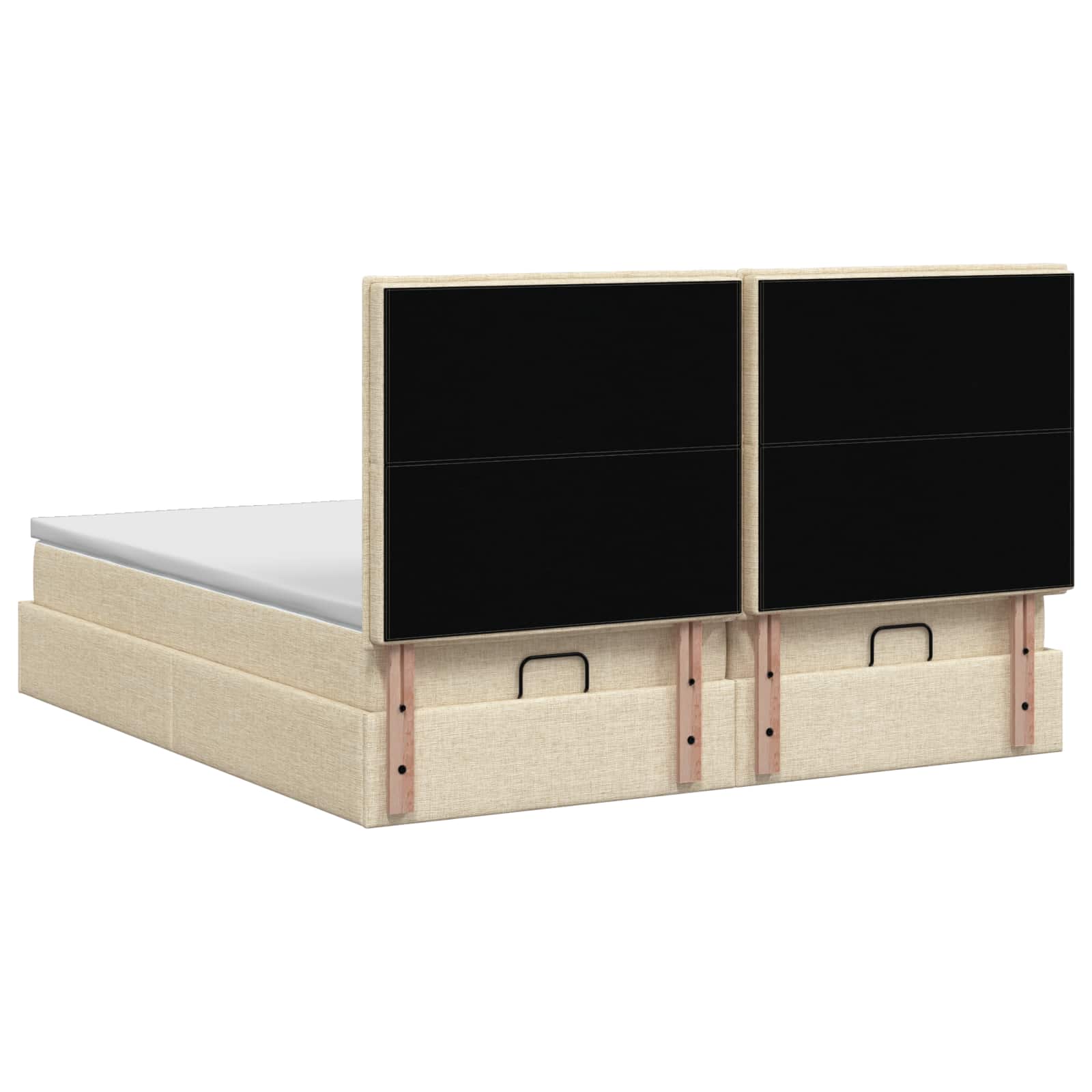 Ottoman Bed met Matrassen en LED Crèmekleurig 180 x 200 cm Stof is nu te koop bij PeponiXL, paradijselijk wonen!