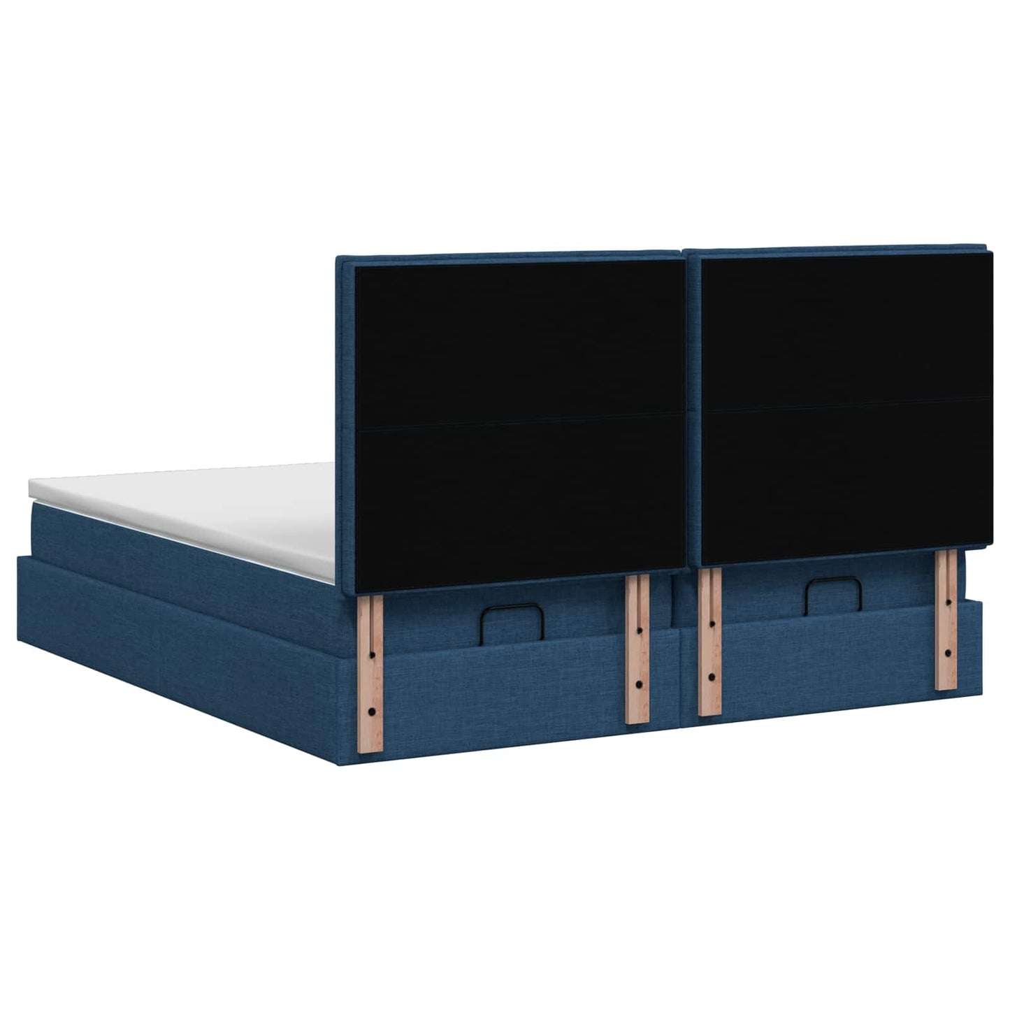 Ottoman Bed met Matrassen en LED Blauw 180 x 200 cm Stof is nu te koop bij PeponiXL, paradijselijk wonen!