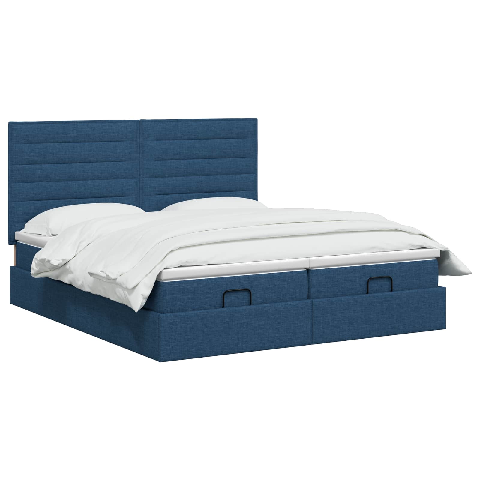 Ottoman Bed met Matrassen en LED Blauw 180 x 200 cm Stof is nu te koop bij PeponiXL, paradijselijk wonen!