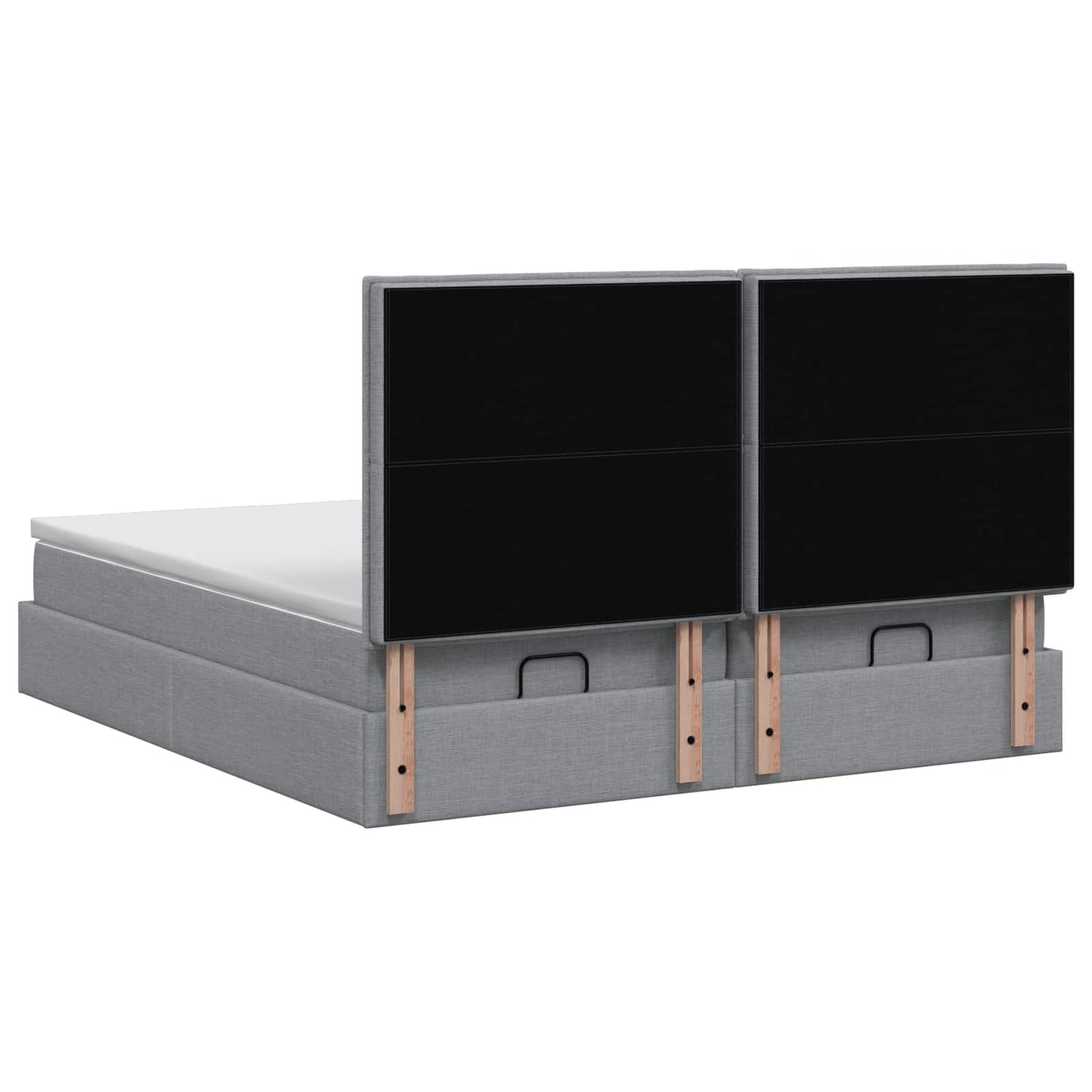 Ottoman Bed met Matrassen en LED Lichtgrijs 200 x 200 cm Stof is nu te koop bij PeponiXL, paradijselijk wonen!