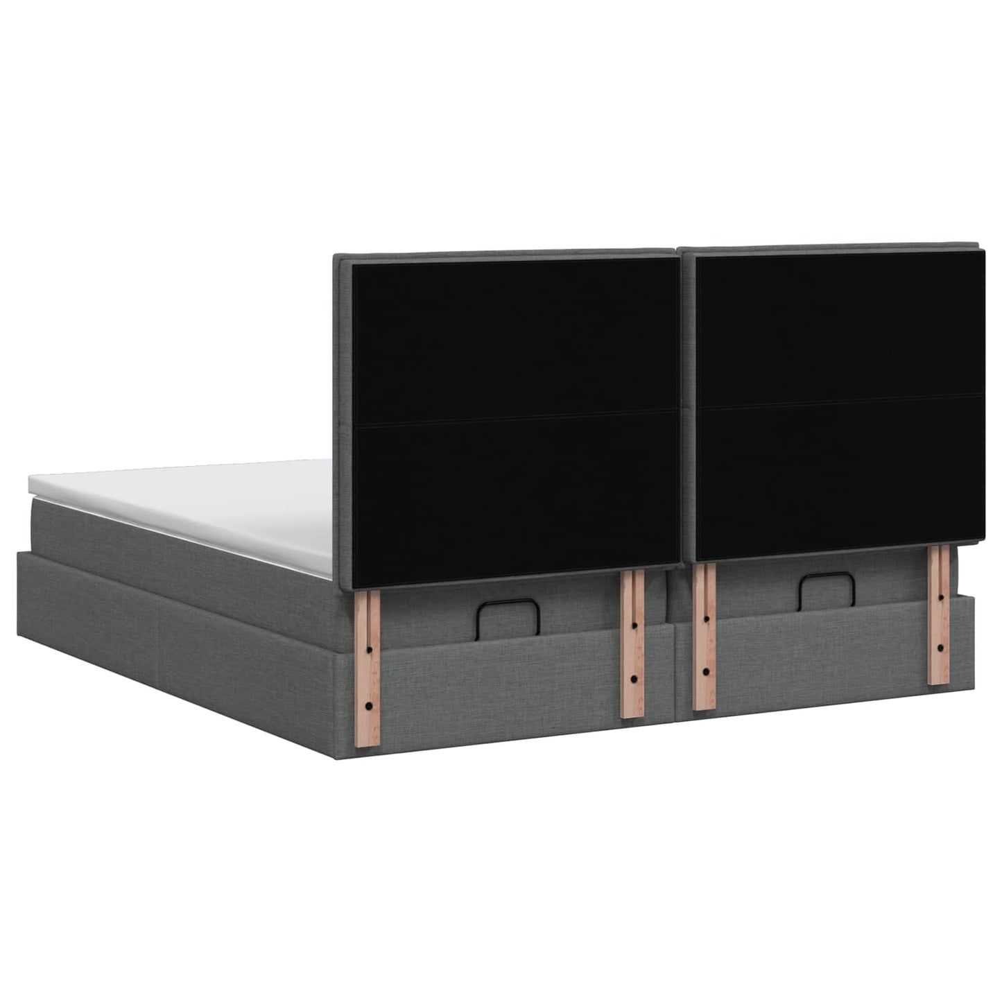 Ottoman Bed met Matrassen en LED Donkergrijs 200 x 200 cm Stof is nu te koop bij PeponiXL, paradijselijk wonen!