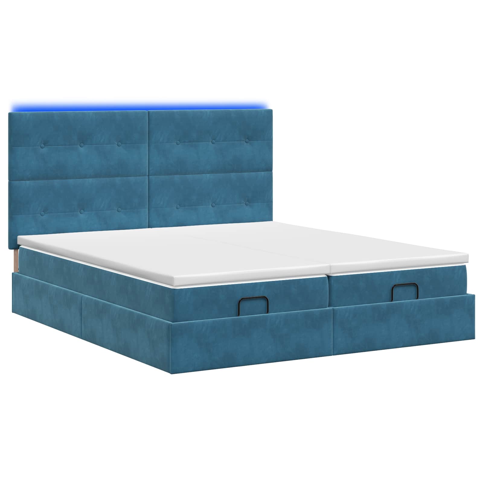 Ottoman Bed met Matrassen en LED Donkerblauw 180 x 200 cm is nu te koop bij PeponiXL, paradijselijk wonen!