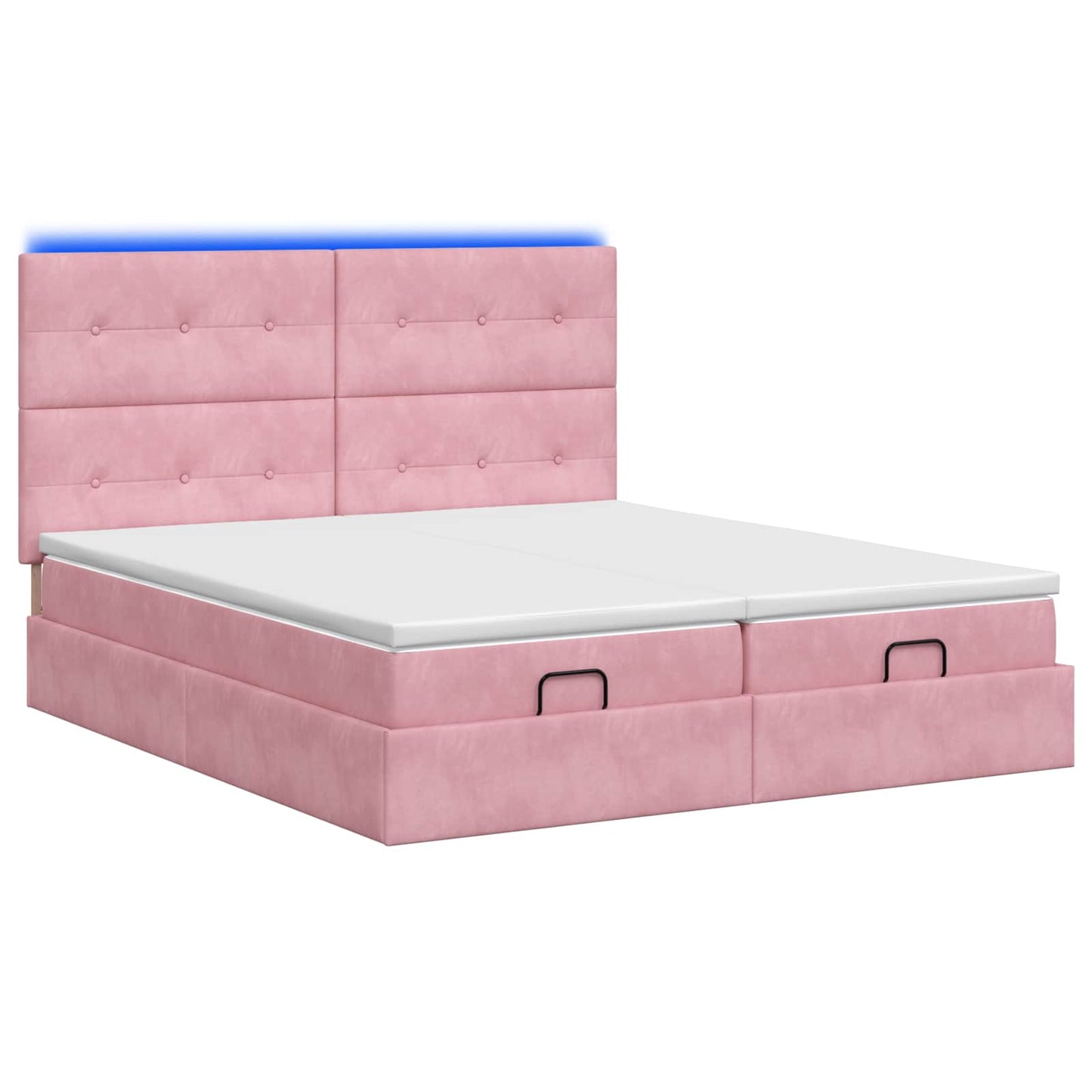 Ottoman Bed met Matrassen en LED Roze 180 x 200 cm fluweel is nu te koop bij PeponiXL, paradijselijk wonen!