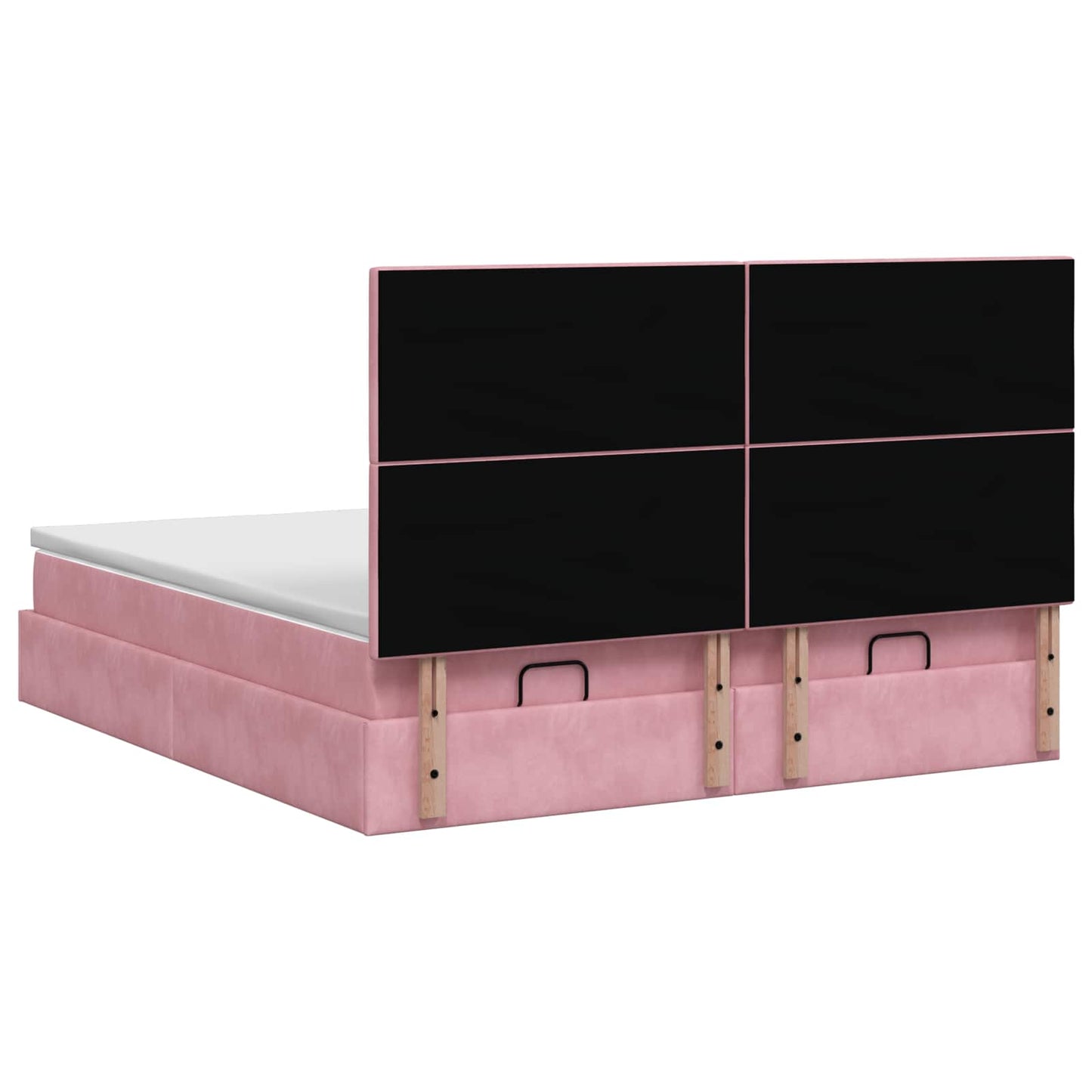 Ottoman Bed met Matrassen en LED Roze 180 x 200 cm fluweel is nu te koop bij PeponiXL, paradijselijk wonen!