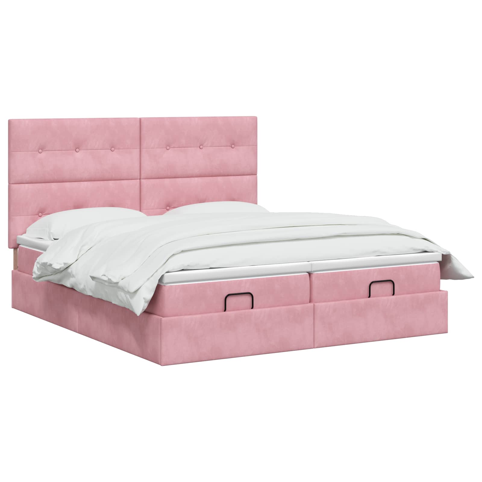 Ottoman Bed met Matrassen en LED Roze 180 x 200 cm fluweel is nu te koop bij PeponiXL, paradijselijk wonen!