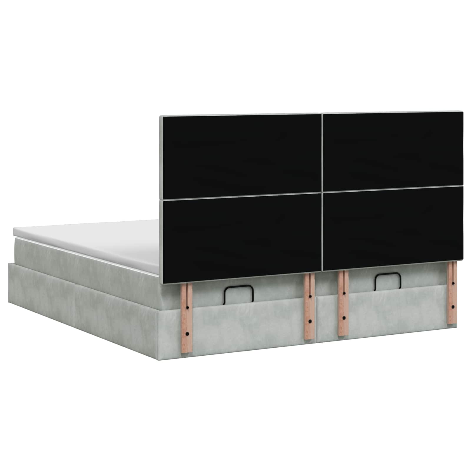 Ottoman Bed met Matrassen en LED Lichtgrijs 200 x 200 cm is nu te koop bij PeponiXL, paradijselijk wonen!