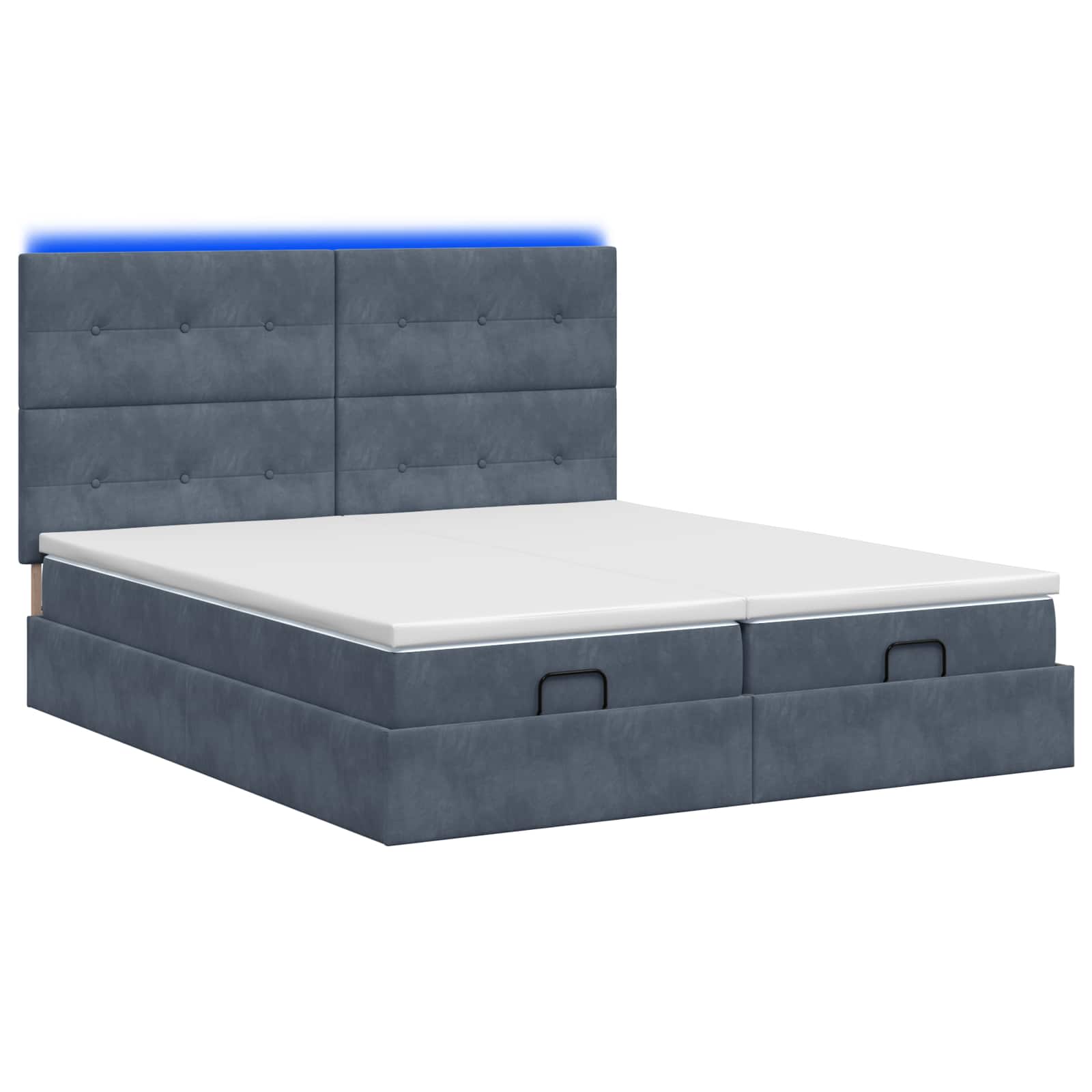 Ottoman Bed met Matrassen en LED Donkergrijs 200 x 200 cm is nu te koop bij PeponiXL, paradijselijk wonen!