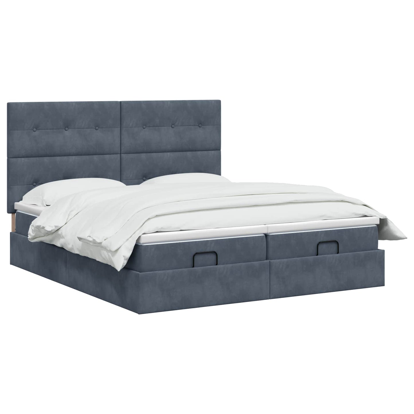 Ottoman Bed met Matrassen en LED Donkergrijs 200 x 200 cm is nu te koop bij PeponiXL, paradijselijk wonen!
