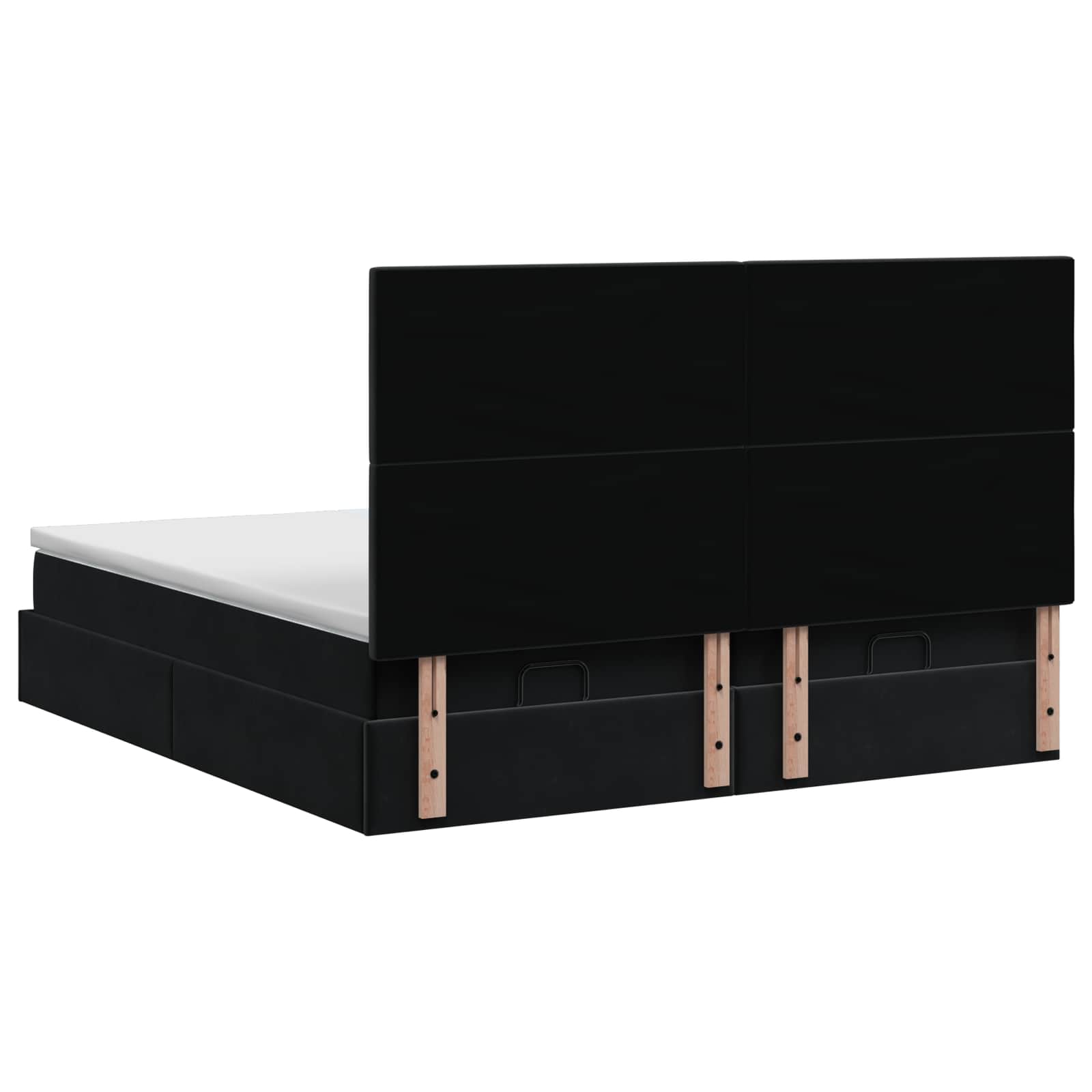 Ottoman Bed met Matrassen en LED Zwart 200 x 200 cm fluweel is nu te koop bij PeponiXL, paradijselijk wonen!