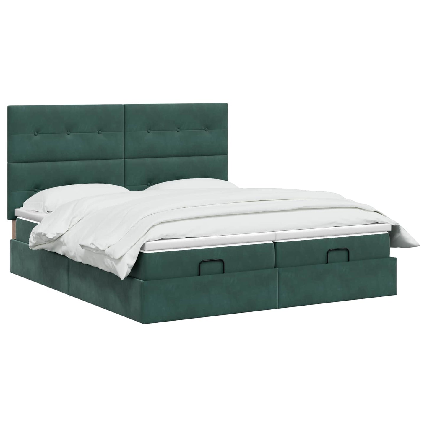 Ottoman Bed met Matrassen en LED Donkergroen 200 x 200 cm is nu te koop bij PeponiXL, paradijselijk wonen!