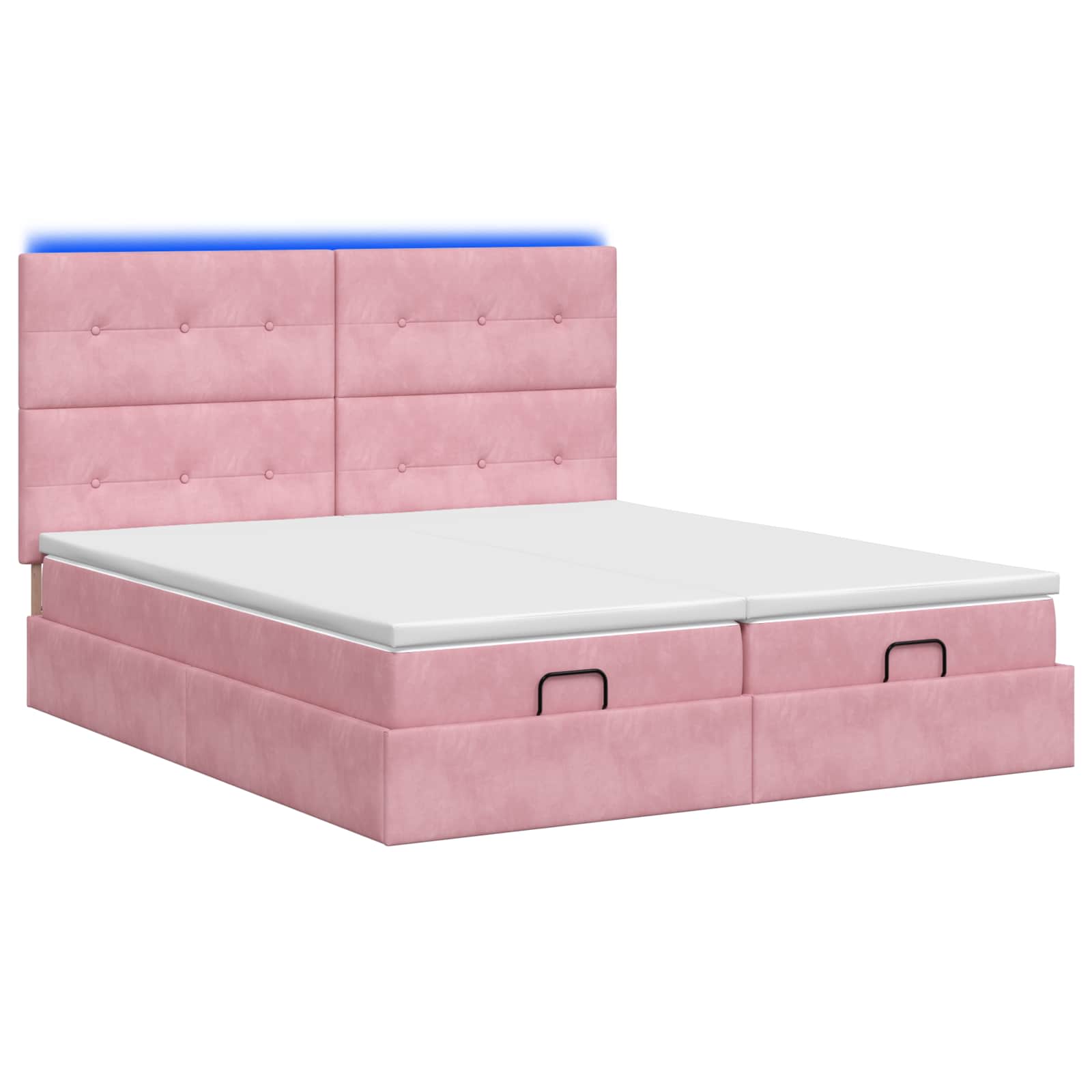 Ottoman Bed met Matrassen en LED Roze 200 x 200 cm fluweel is nu te koop bij PeponiXL, paradijselijk wonen!