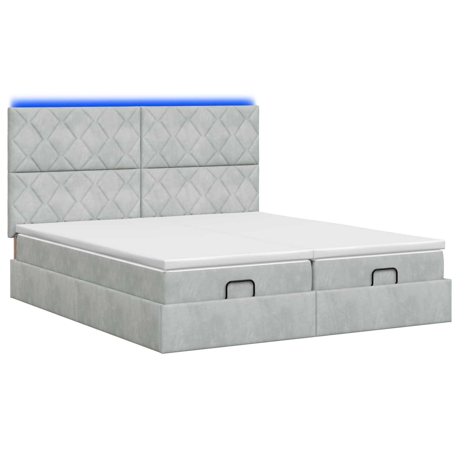 Ottoman Bed met Matrassen en LED Lichtgrijs 180 x 200 cm is nu te koop bij PeponiXL, paradijselijk wonen!
