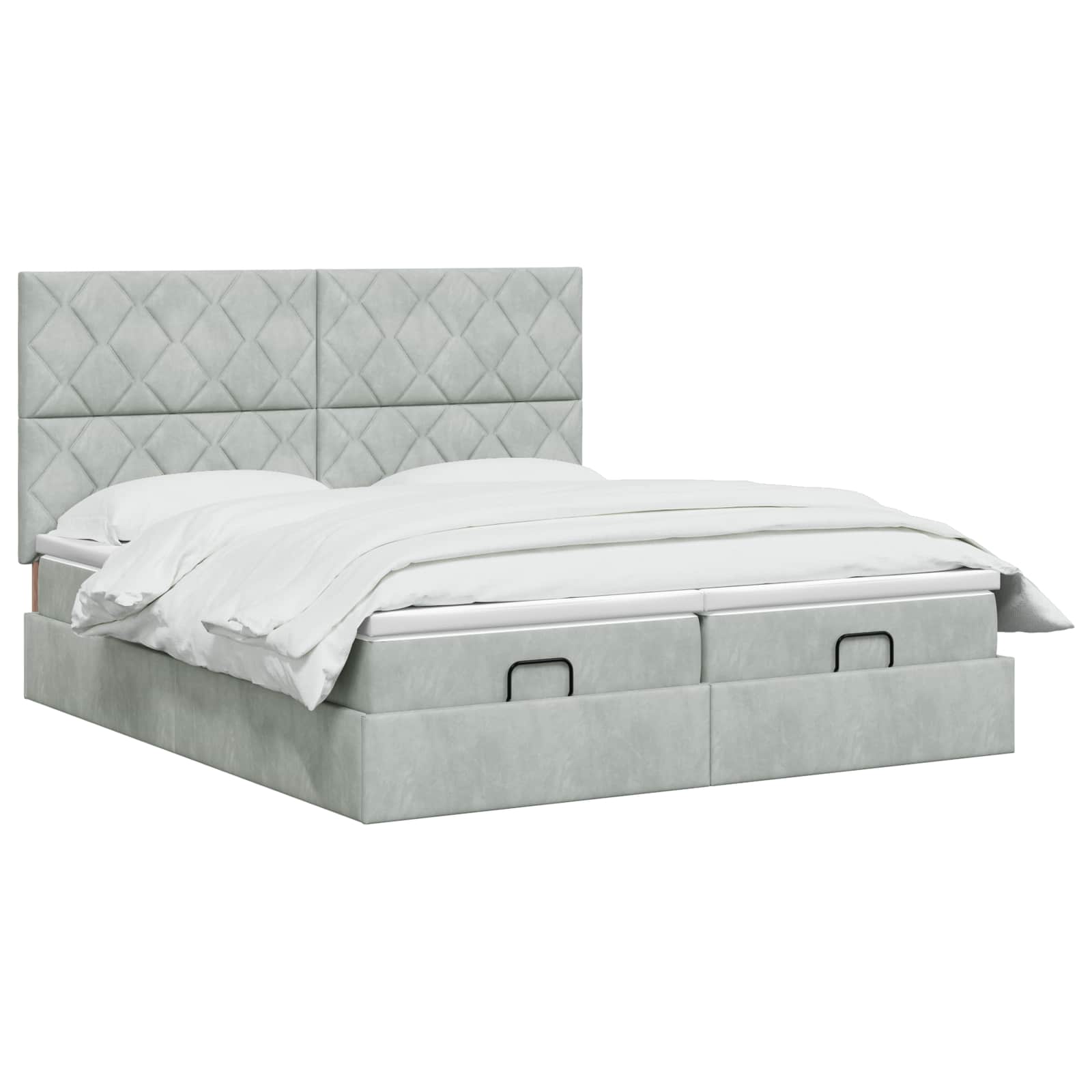 Ottoman Bed met Matrassen en LED Lichtgrijs 180 x 200 cm is nu te koop bij PeponiXL, paradijselijk wonen!