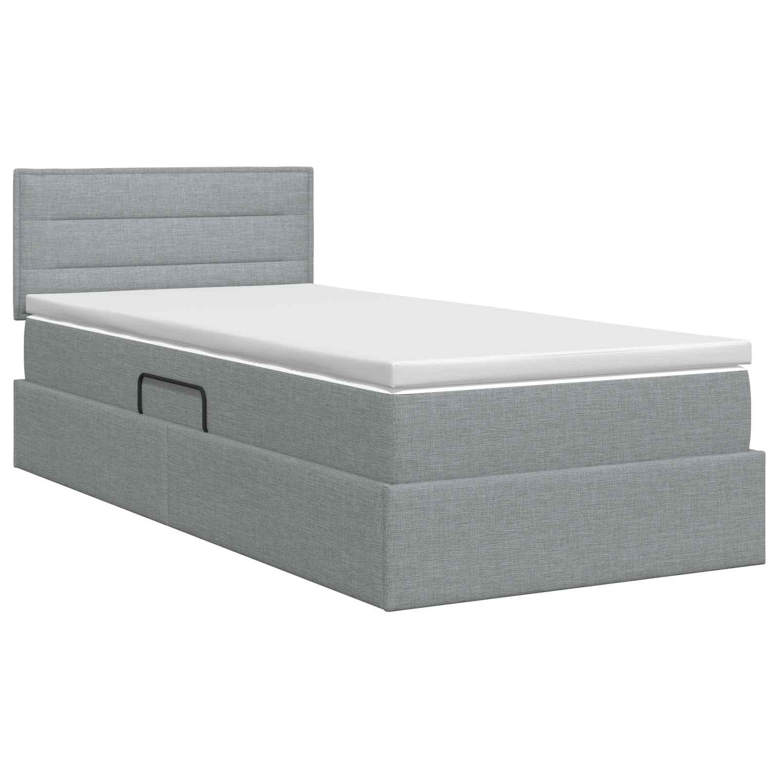 Opbergbed met matras Lichtgrijs 90 x 190 cm fluweel is nu te koop bij PeponiXL, paradijselijk wonen!