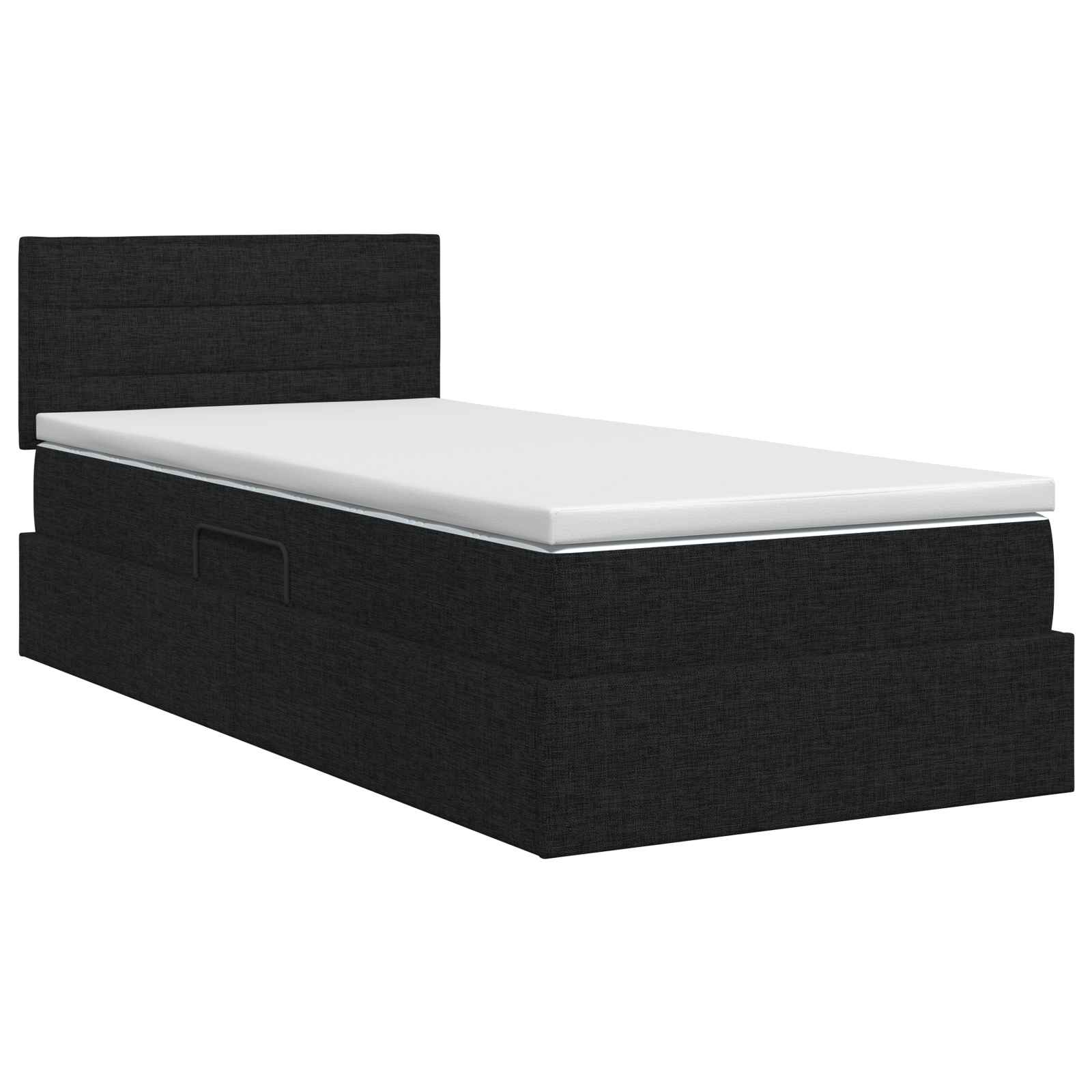 Opbergbed met matras met hoofdeinde Zwart 90 x 190 cm fluweel is nu te koop bij PeponiXL, paradijselijk wonen!