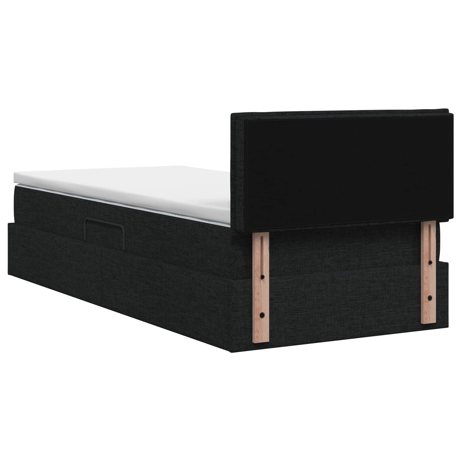 Opbergbed met matras met hoofdeinde Zwart 90 x 190 cm fluweel is nu te koop bij PeponiXL, paradijselijk wonen!