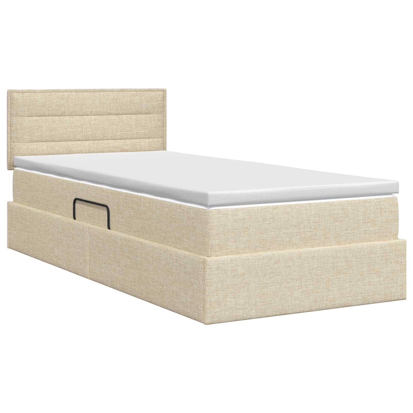 Opbergbed met matras Crèmekleurig 90 x 200 cm Bewerkt hout