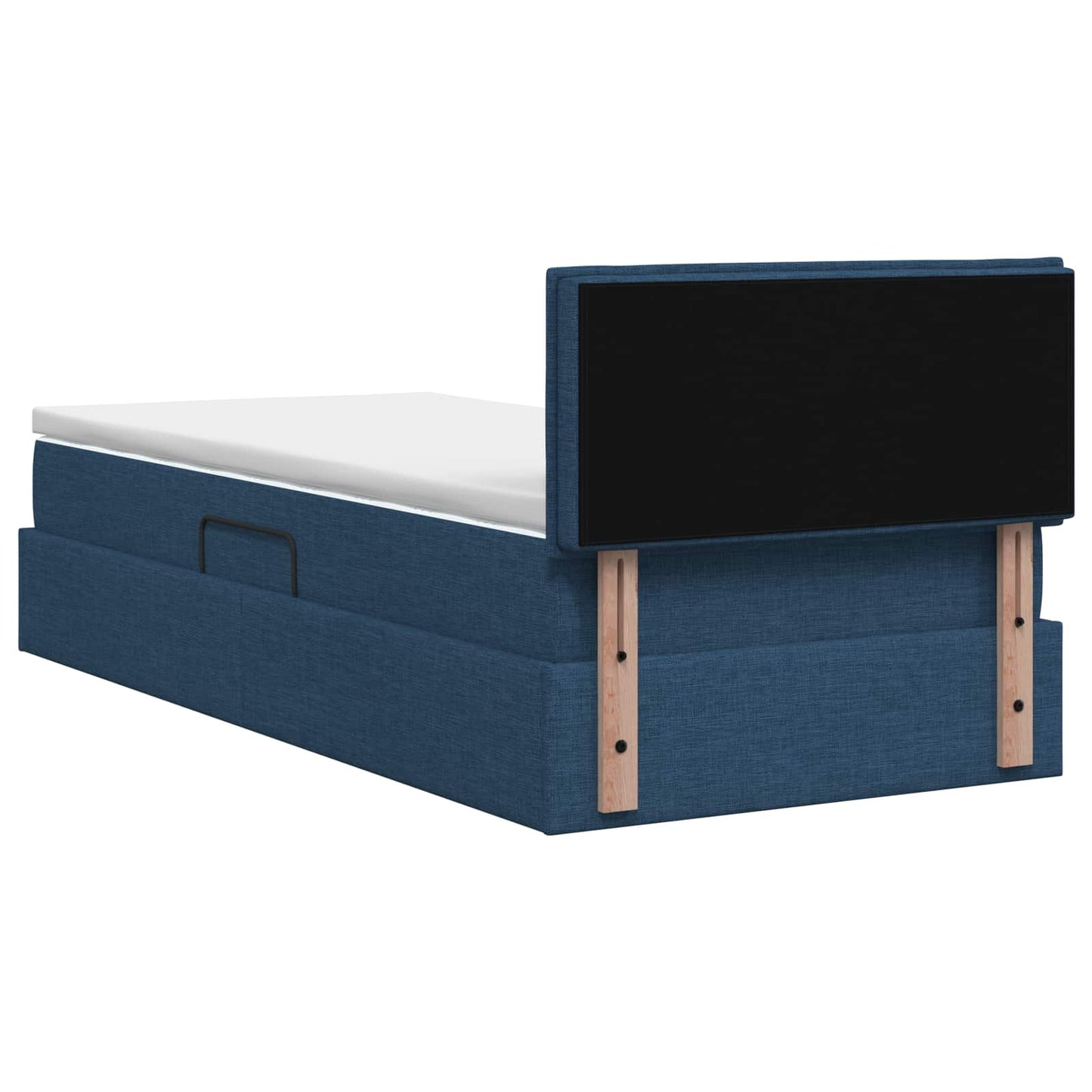 Opbergbed met matras Blauw 90 x 200 cm Bewerkt hout