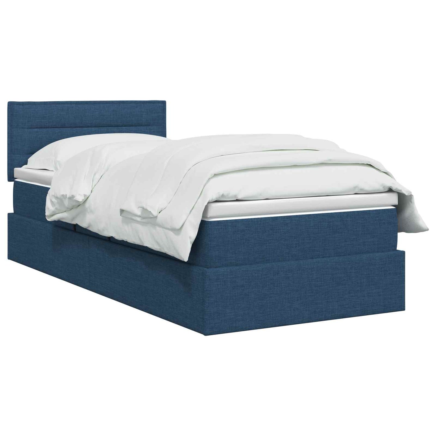 Opbergbed met matras Blauw 90 x 200 cm Bewerkt hout