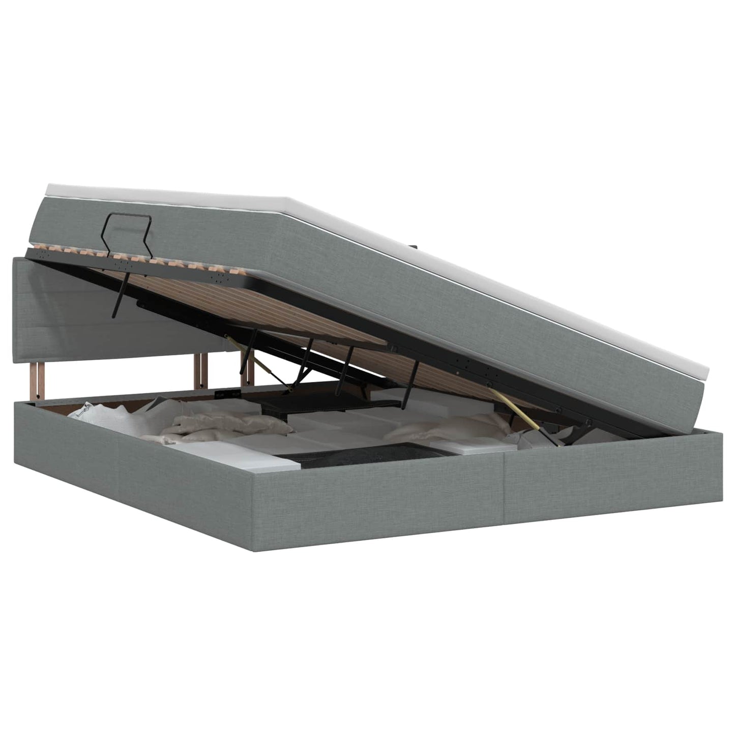 Opbergbed met matras Donkergrijs 180 x 200 cm fluweel is nu te koop bij PeponiXL, paradijselijk wonen!