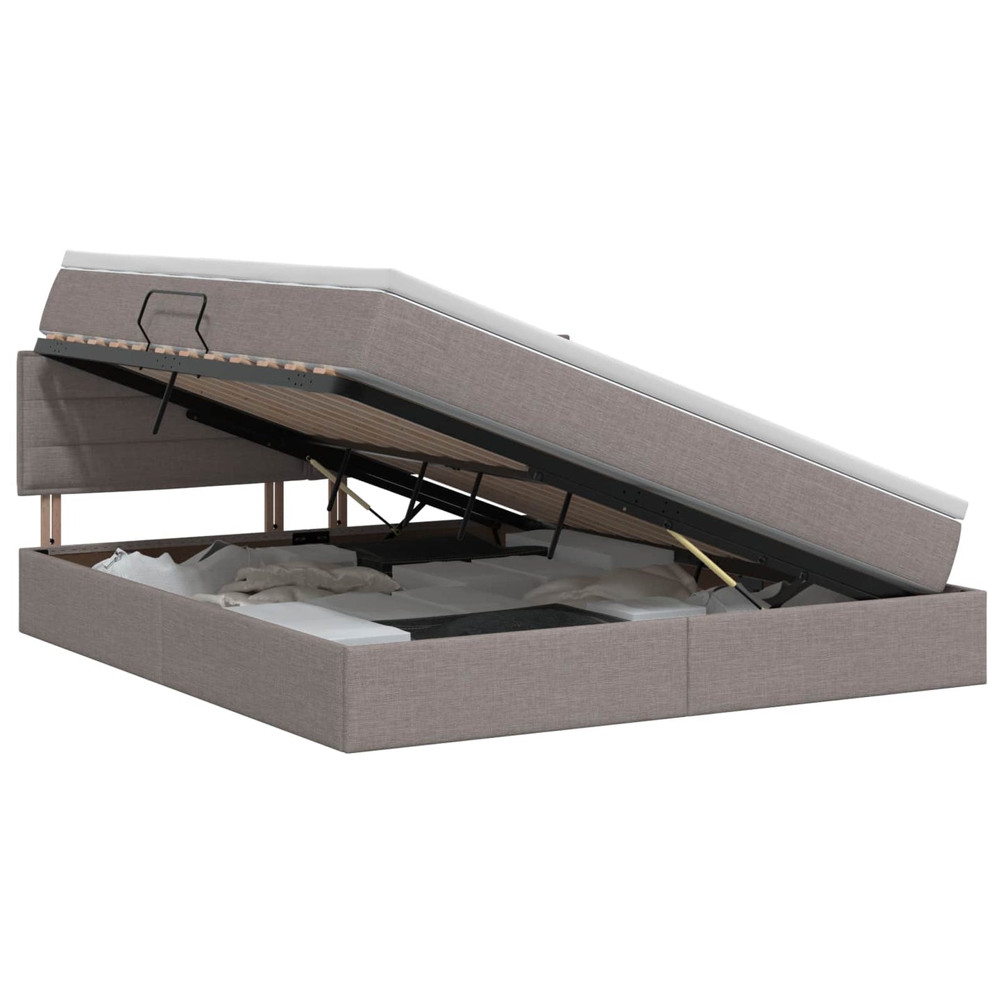 Opbergbed met matras met hoofdeinde Taupe 180 x 200 cm fluweel is nu te koop bij PeponiXL, paradijselijk wonen!