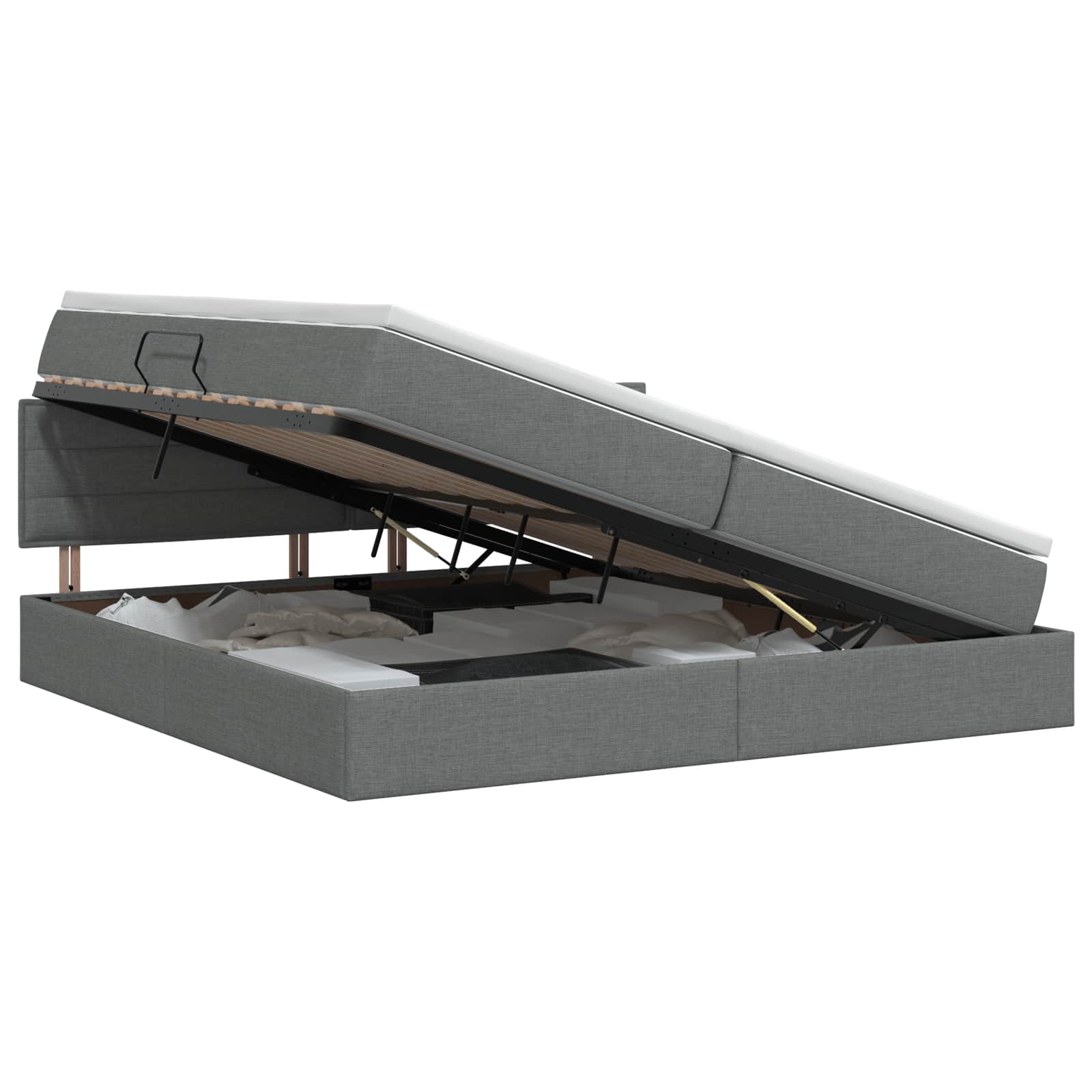 Opbergbed met matras Donkergrijs 200 x 200 cm fluweel is nu te koop bij PeponiXL, paradijselijk wonen!