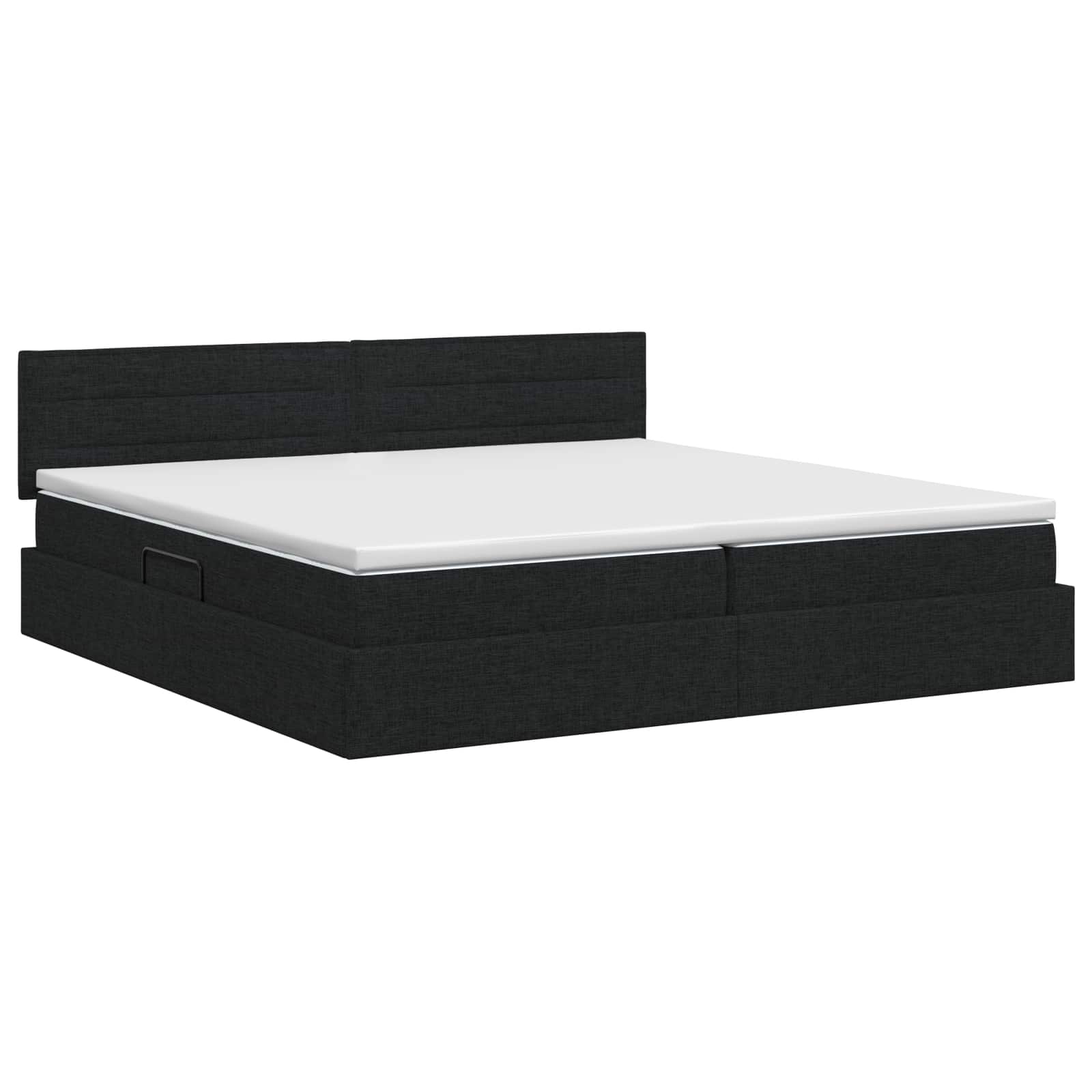 Opbergbed met matras met hoofdeinde Zwart 200 x 200 cm fluweel is nu te koop bij PeponiXL, paradijselijk wonen!
