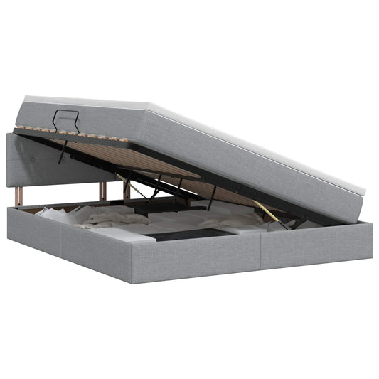 Opbergbed met matras Lichtgrijs 160 x 200 cm fluweel is nu te koop bij PeponiXL, paradijselijk wonen!