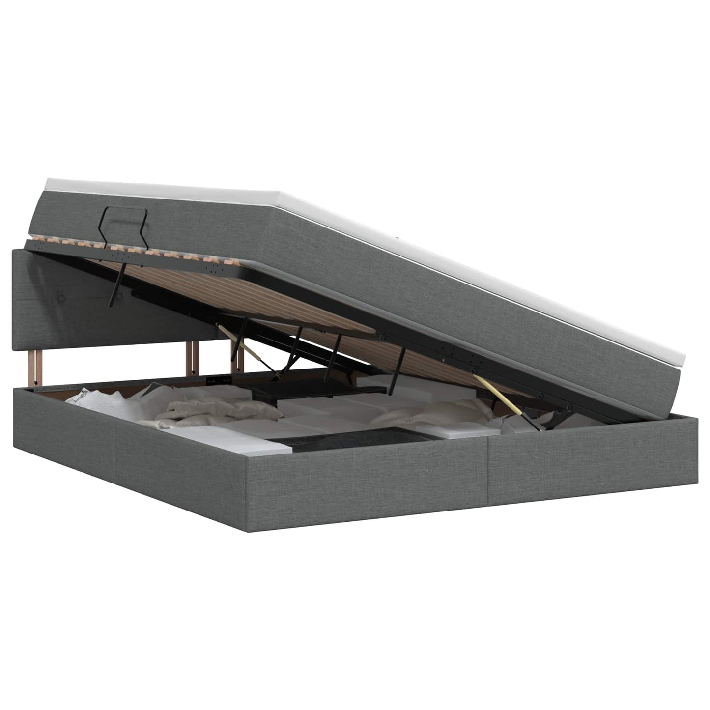 Opbergbed met matras Donkergrijs 160 x 200 cm fluweel is nu te koop bij PeponiXL, paradijselijk wonen!