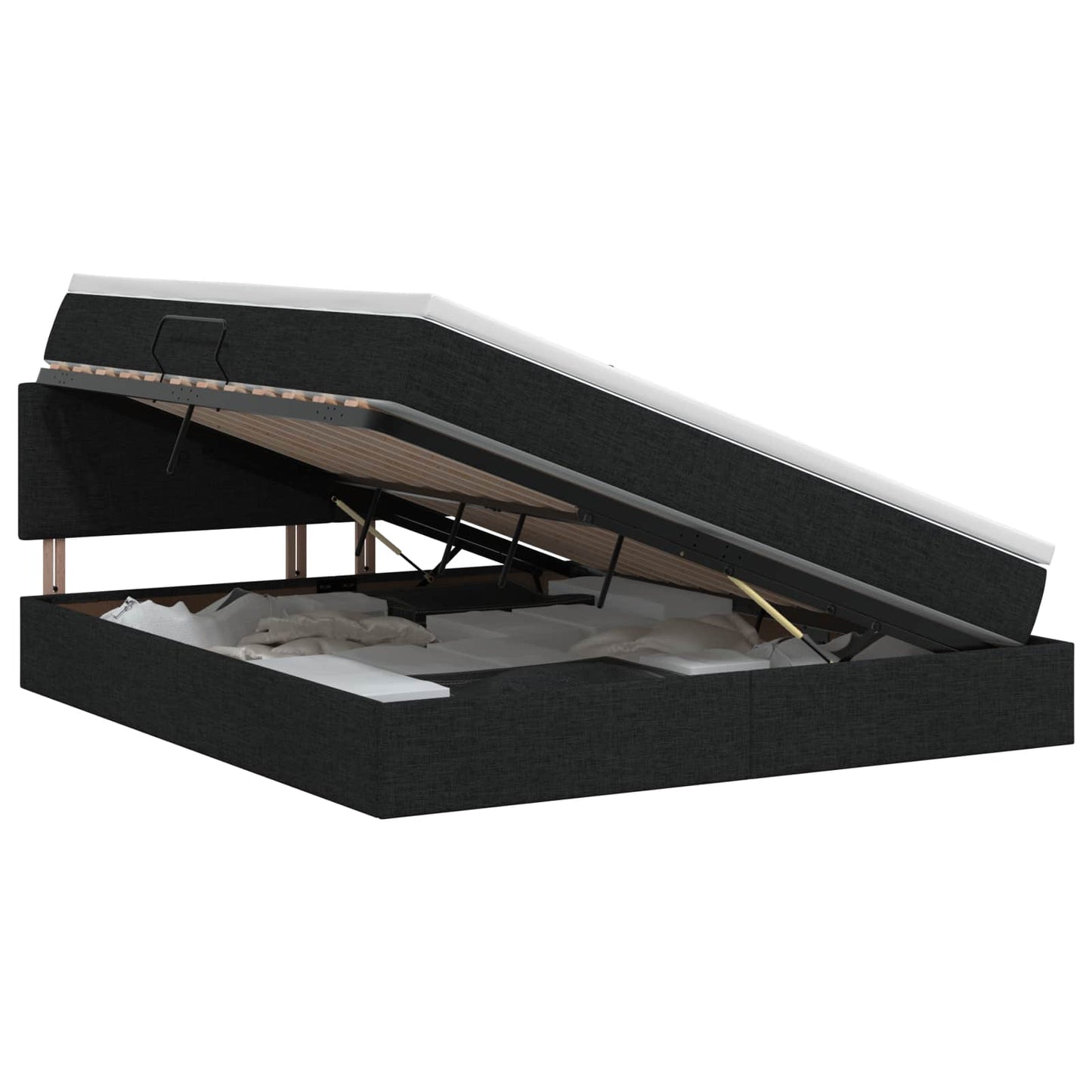 Opbergbed met matras met hoofdeinde Zwart 180 x 200 cm fluweel is nu te koop bij PeponiXL, paradijselijk wonen!