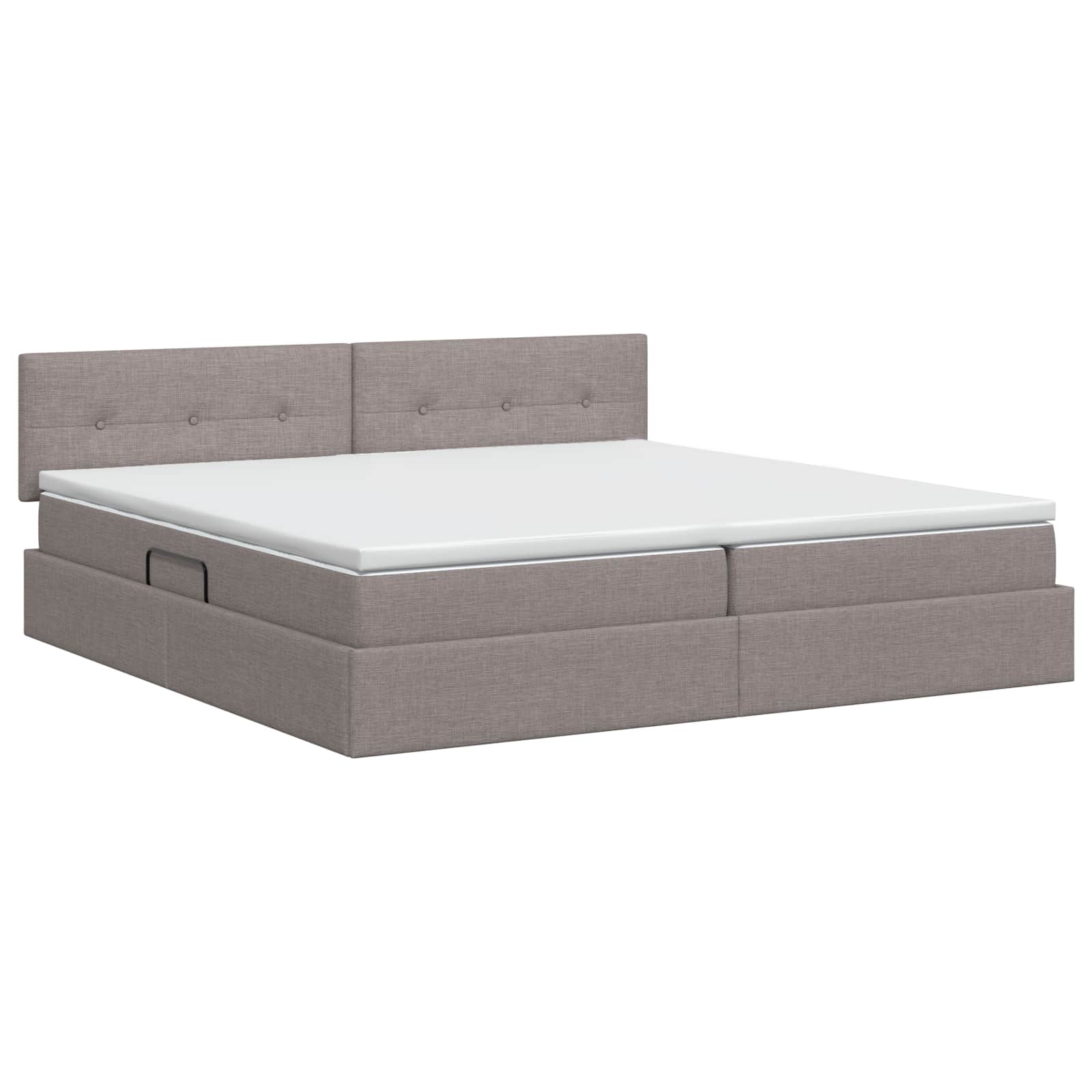 Opbergbed met matras met hoofdeinde Taupe 200 x 200 cm fluweel is nu te koop bij PeponiXL, paradijselijk wonen!