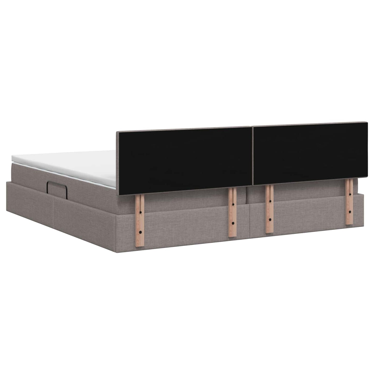 Opbergbed met matras met hoofdeinde Taupe 200 x 200 cm fluweel is nu te koop bij PeponiXL, paradijselijk wonen!
