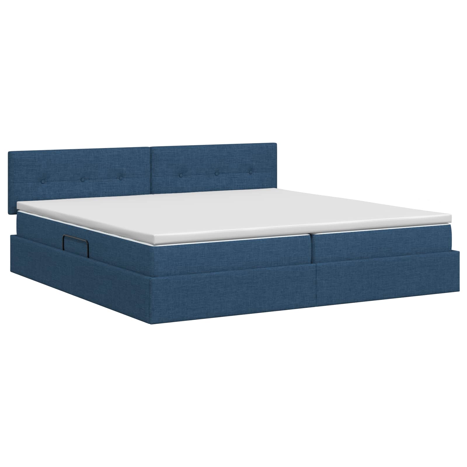 Opbergbed met matras met hoofdeinde Blauw 200 x 200 cm fluweel is nu te koop bij PeponiXL, paradijselijk wonen!