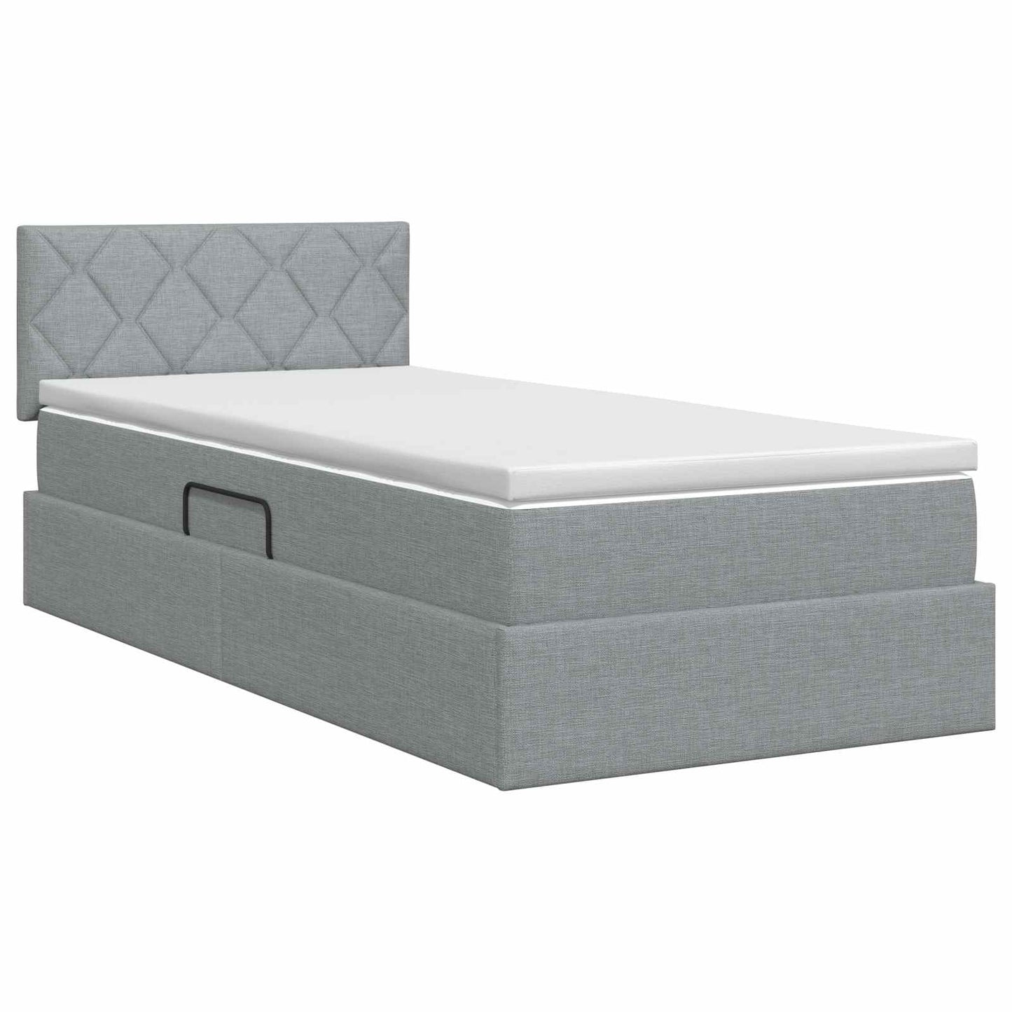 Opbergbed met matras Lichtgrijs 90 x 190 cm fluweel is nu te koop bij PeponiXL, paradijselijk wonen!