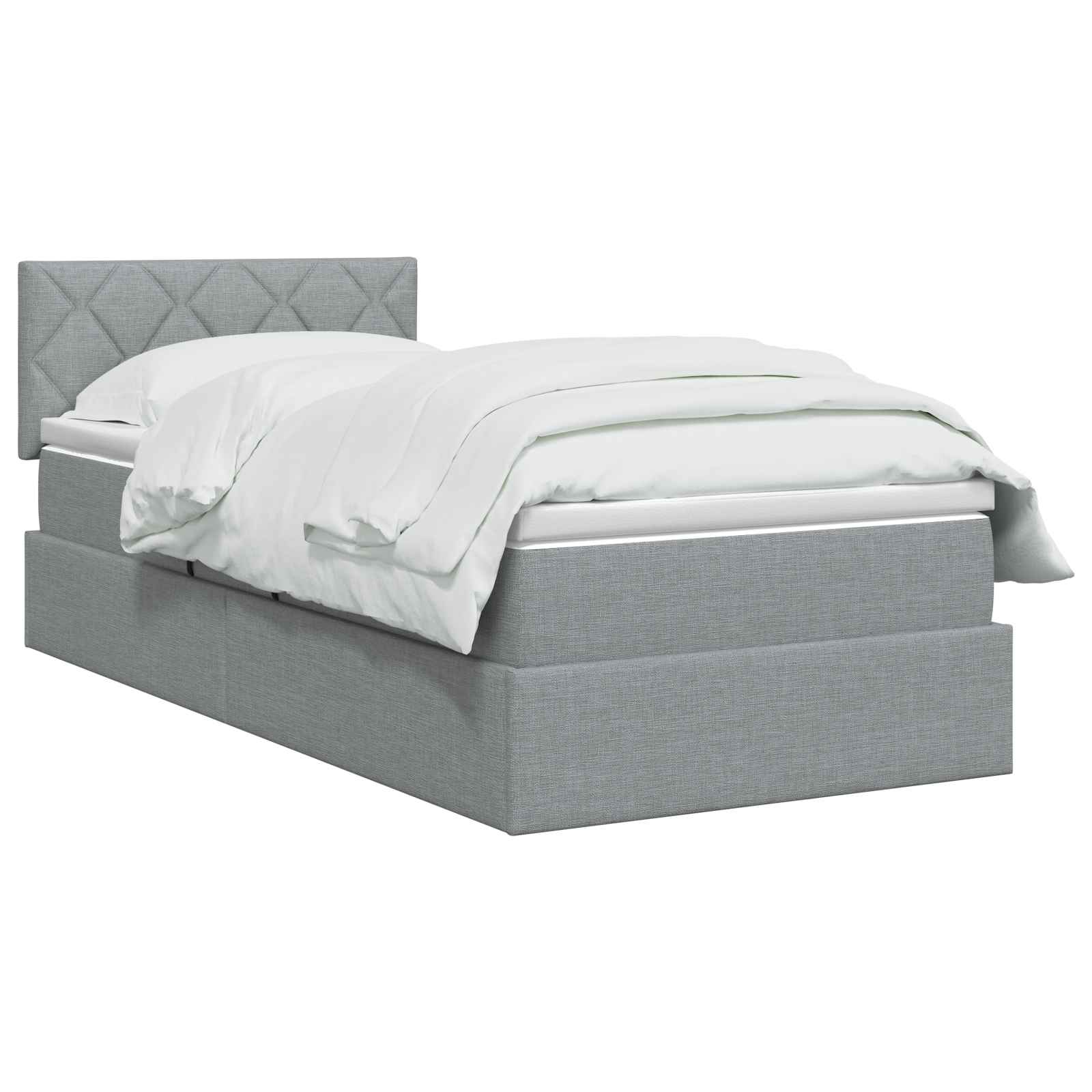 Opbergbed met matras Lichtgrijs 90 x 190 cm fluweel is nu te koop bij PeponiXL, paradijselijk wonen!